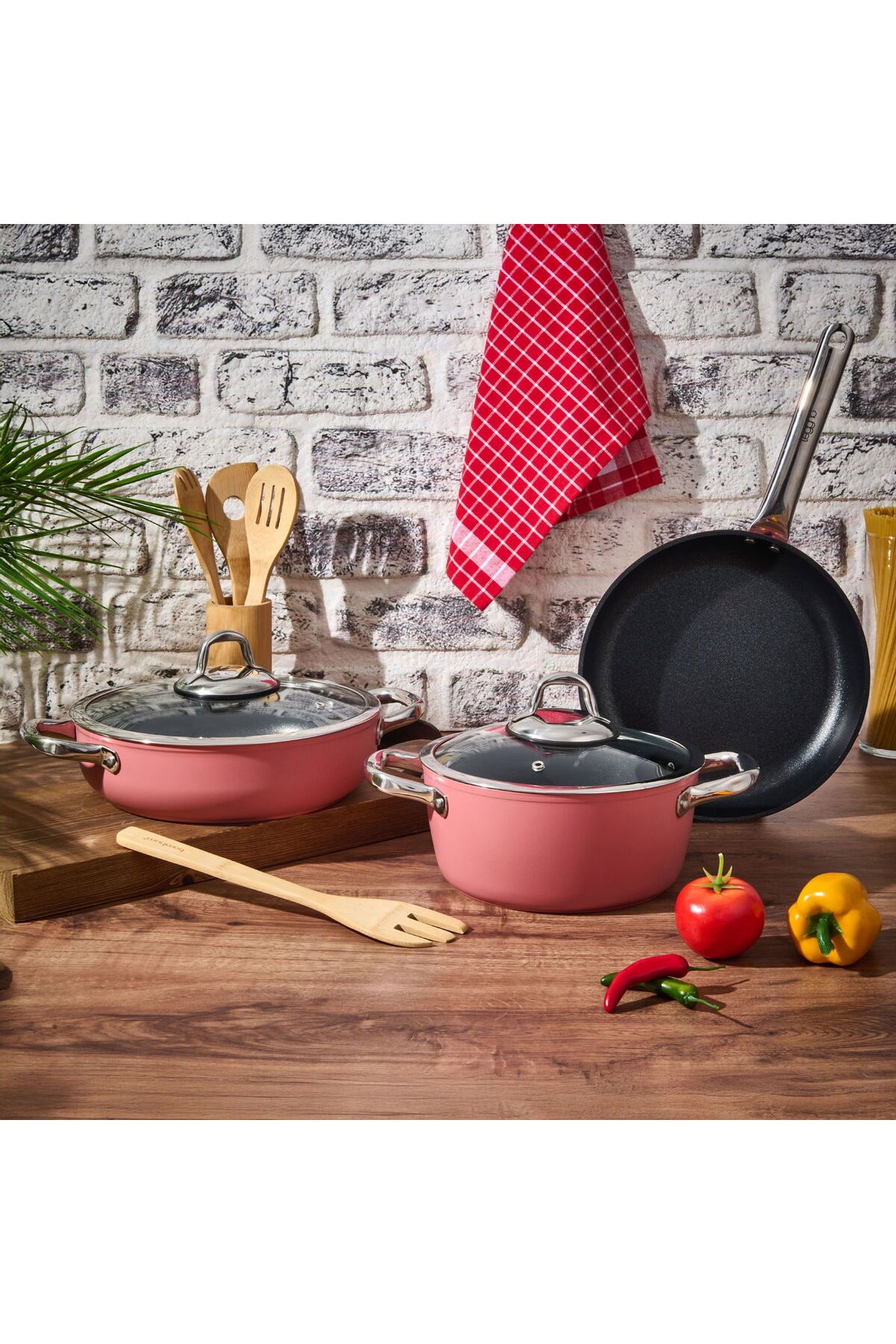ASPARTAM Master Daily 5 Parça Tencere Seti - Pembe