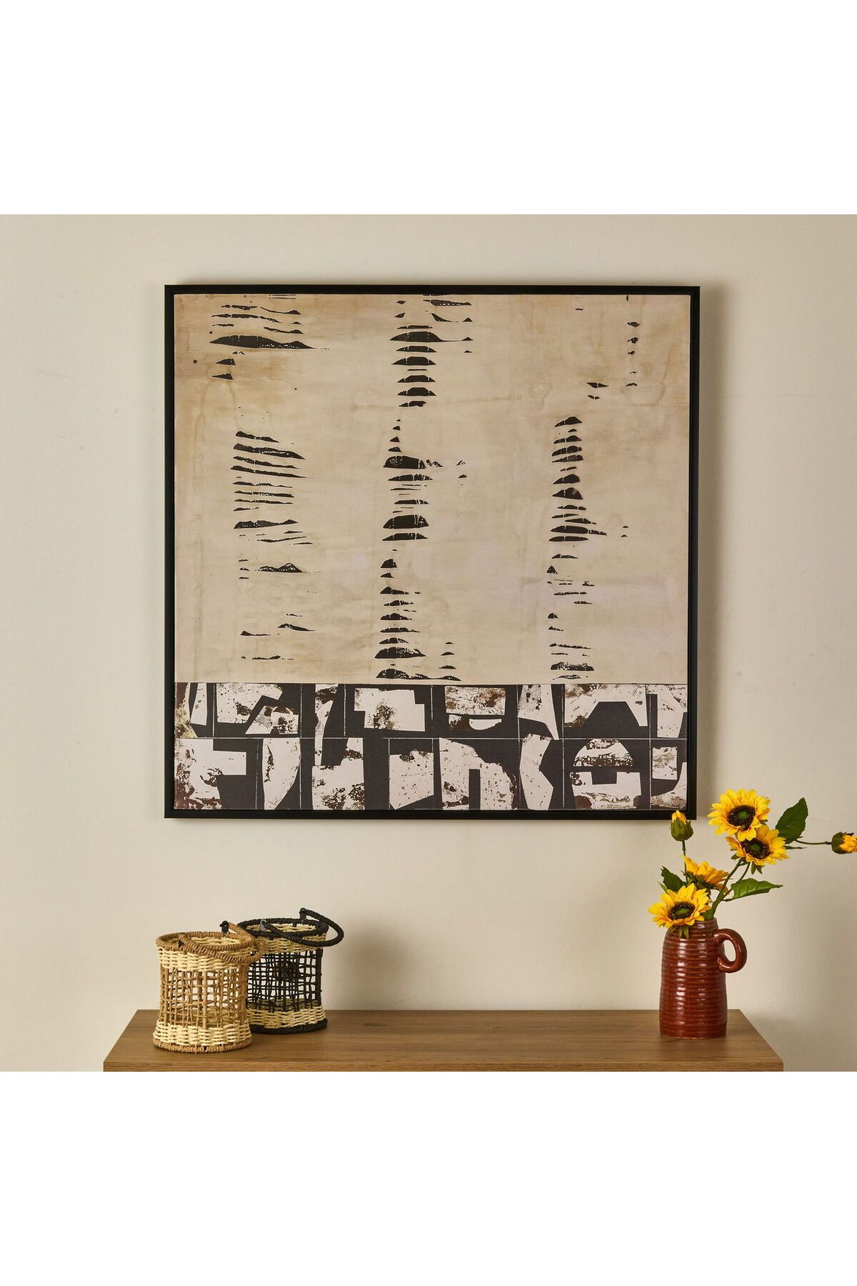 ASPARTAM Oasis Tablo - Bej - 80x80 cm
