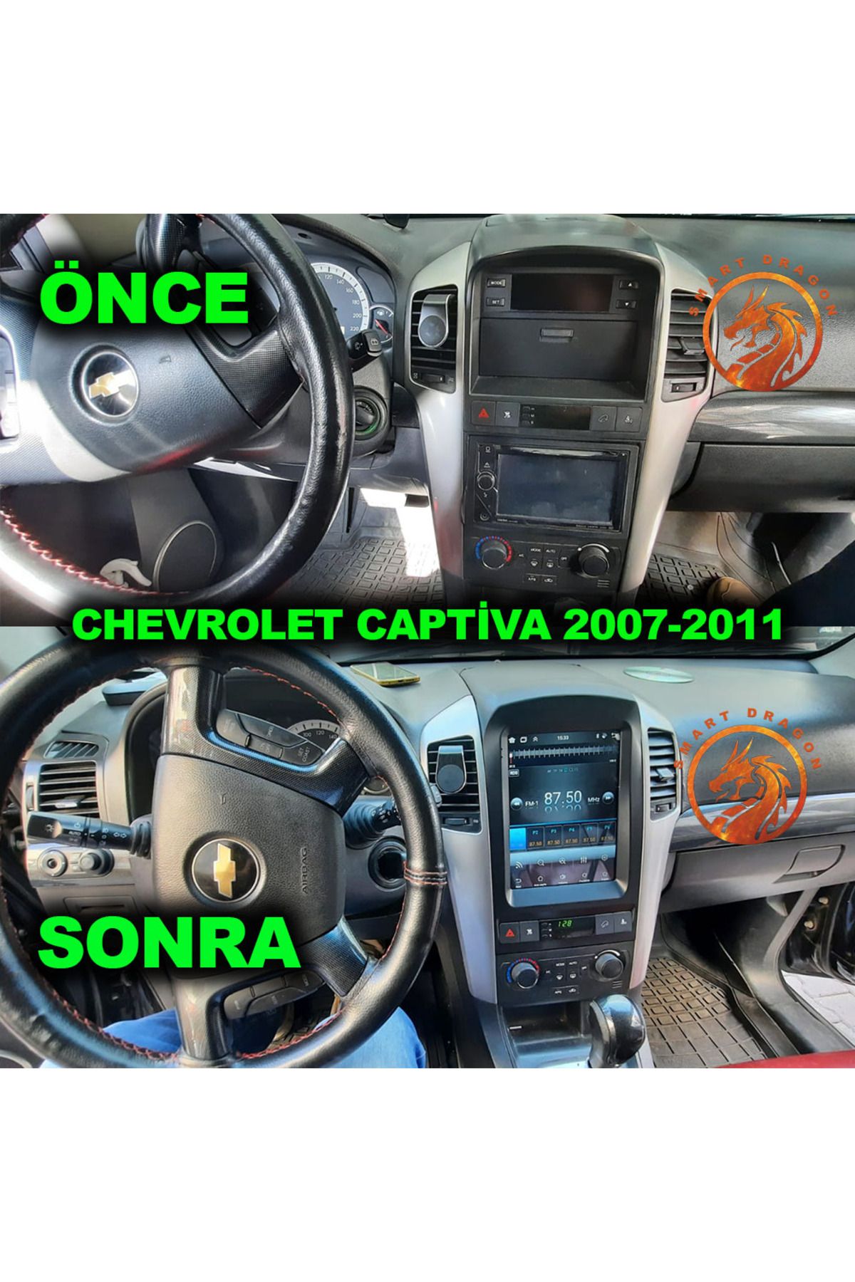 CityGO Chevrolet Capti̇va Old Tesla 9.7 İnç 2007/2011 6-128 Uyumlu