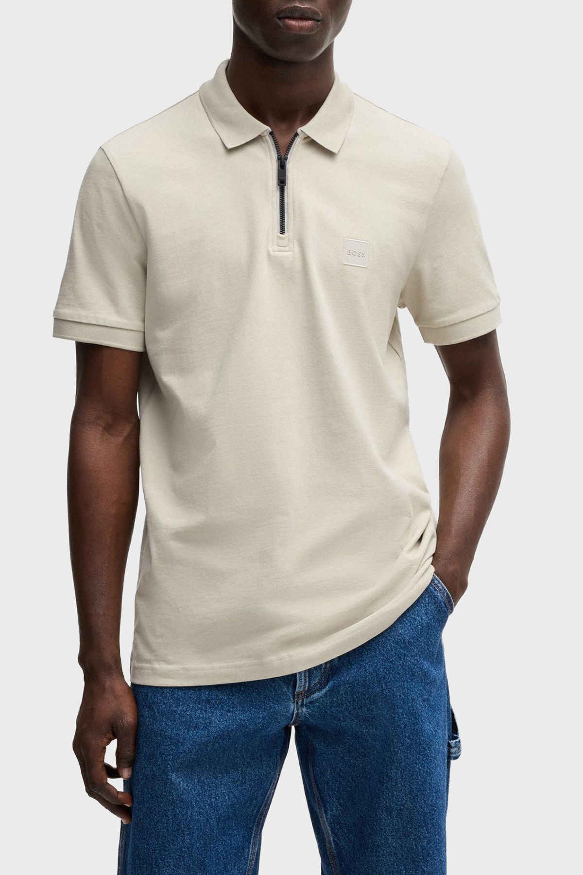 BOSS Pamuklu Slim Fit Yarım Fermuarlı Polo Yaka T Shirt Erkek POLO YAKA T SHİRT 50537507 271