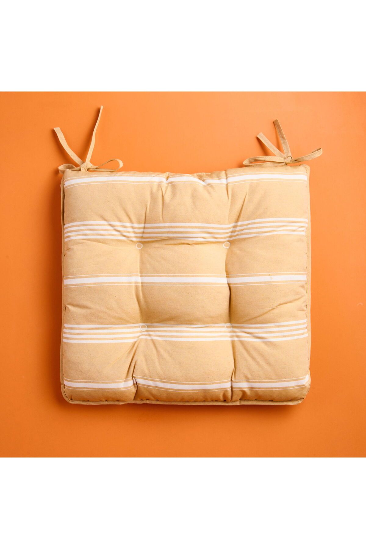 ASPARTAM Sun Madness Sandalye Minderi - Hardal / Ekru - 43x43 cm
