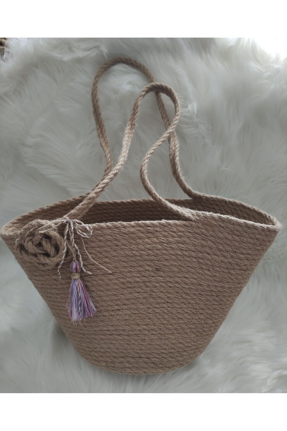 shop EL YAPIMI JÜT ÇANTA Taban22cm Genişlik40cm Yükseklik23cm
