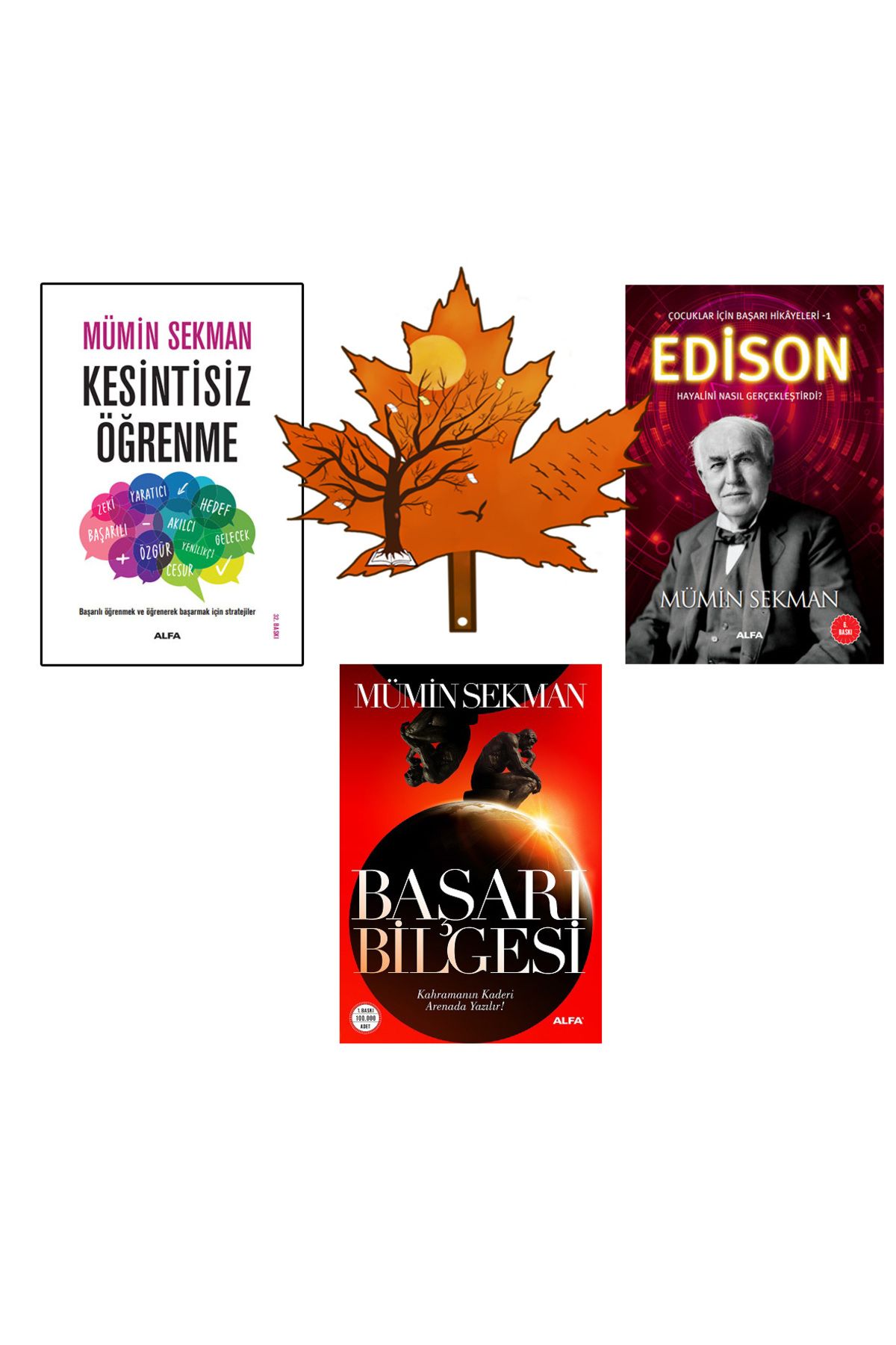 Alfa Yayınları mümin sekman - kesintisiz öğrenme - edison - başarı bilgesi - kitap ayracı ile