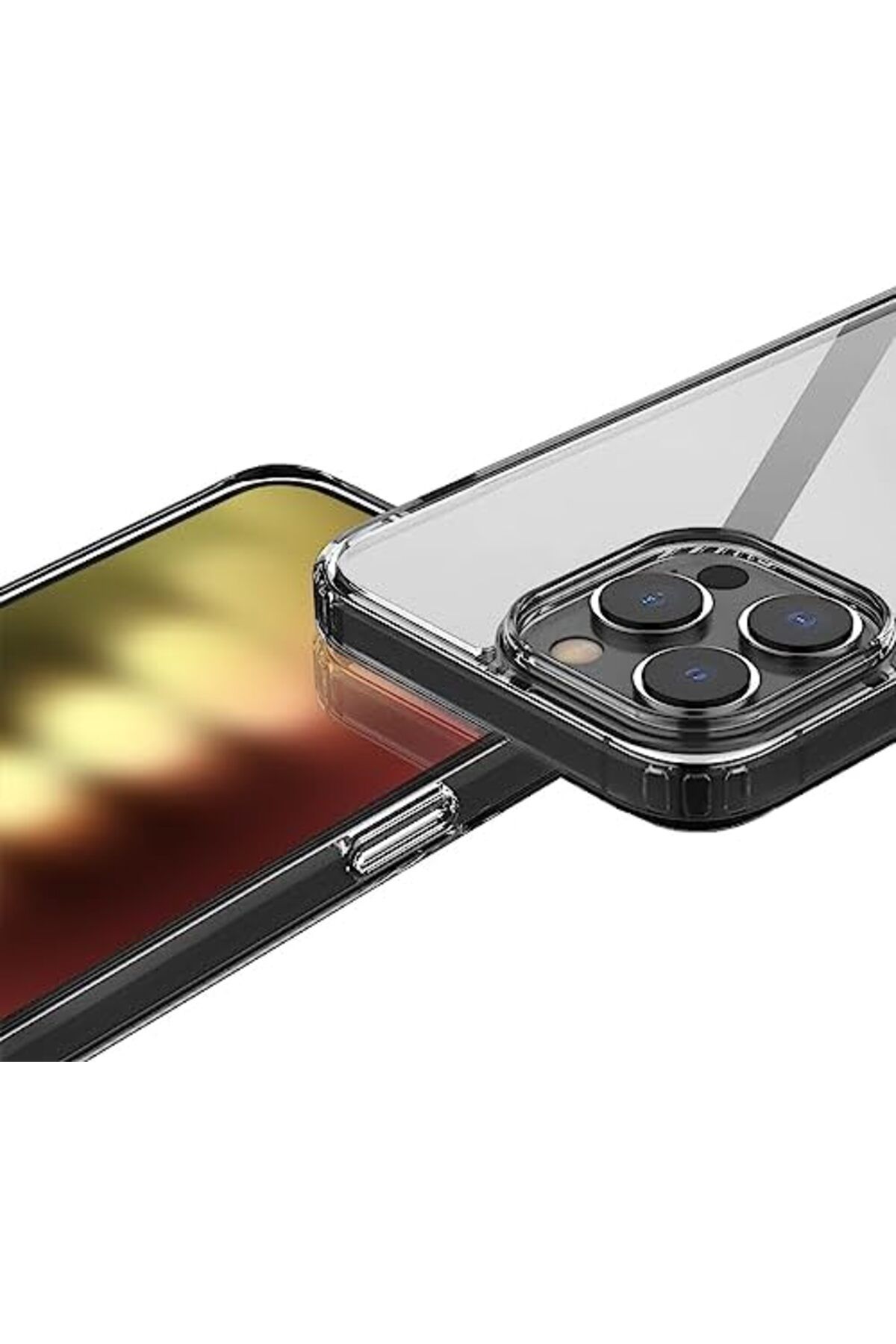 Mu Art Ahşap Mrt iPhone 15 Pro ile Uyumlu (6.inç) Air Hybrid Darbe Emici TPU ve PC Şeffaf Kılıf, Smoke Black