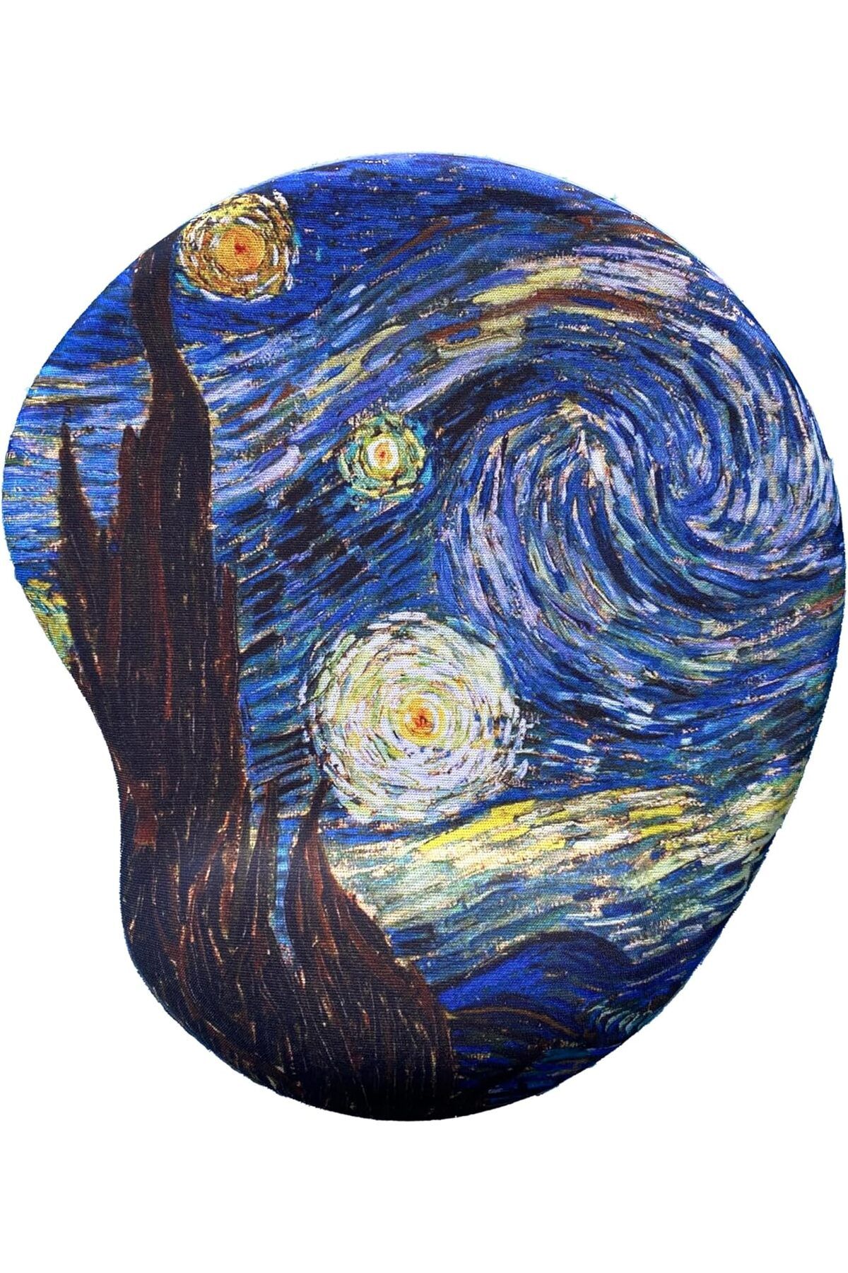 Mu Art Ahşap Mrt Shop - Yıldızlar Baskılı Bilek Destekli Mouse Pad Art 871301