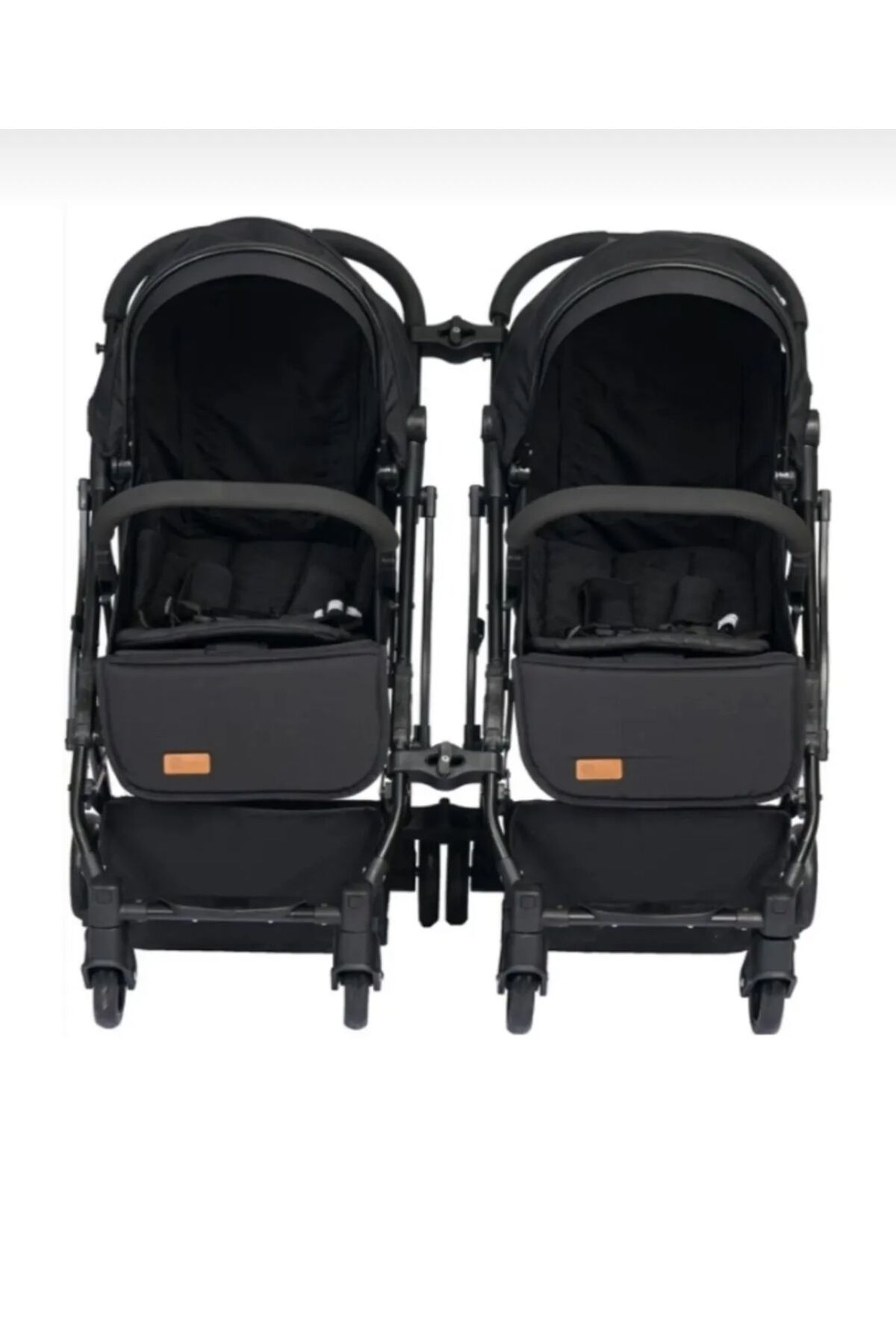 ÖYKÜ BEBEK DUNYASI Siyah Ikiz Bebek Arabası Drone Sky Kabin Sistem 2 Adet Yağmurluk Ve Kışlık Ayak Örtüsü Hediyeli fotoğrafı 4 (önizleme)