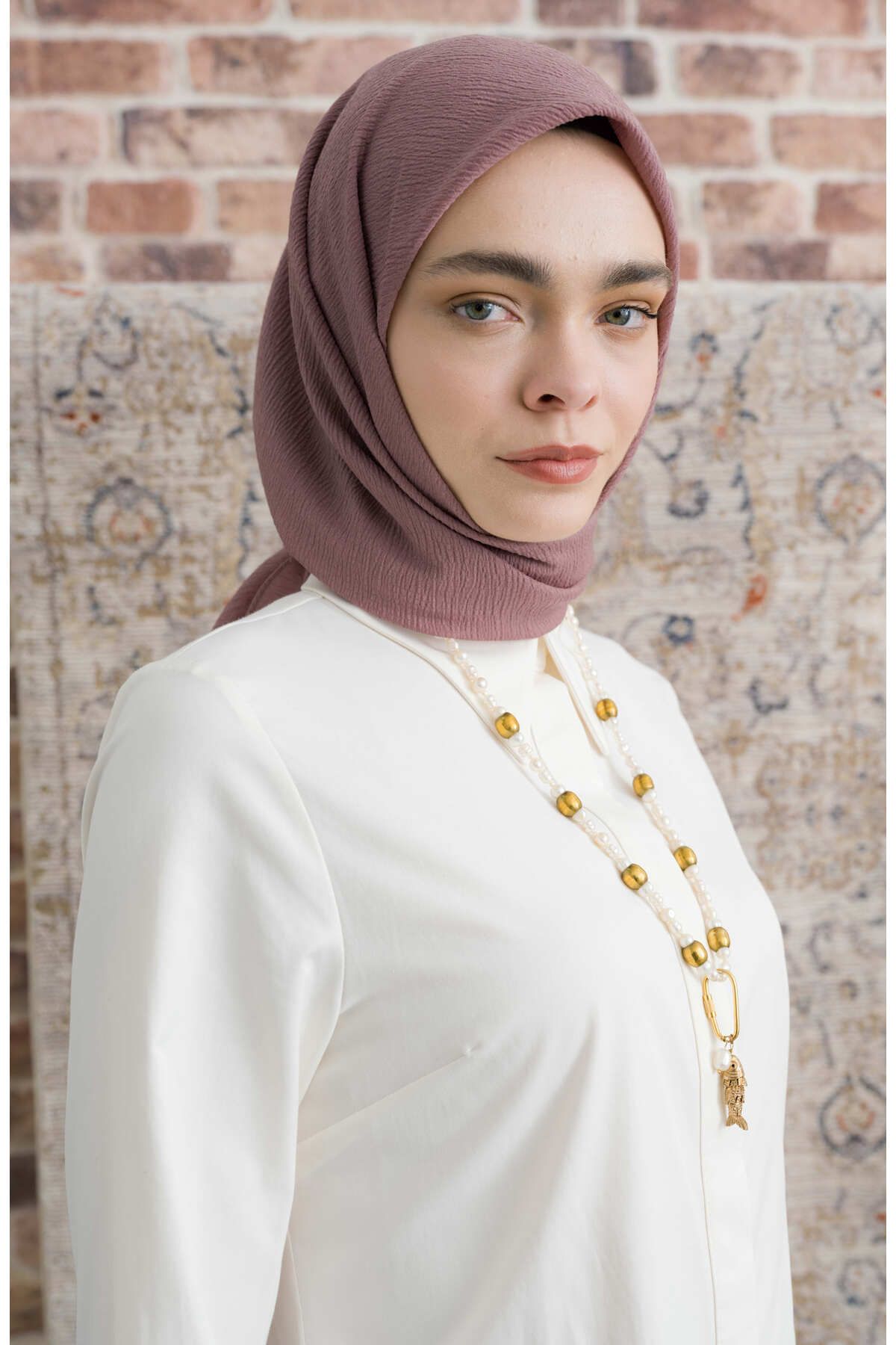 Fatma Atasoy Mio Caz Gül Kurusu Eşarp