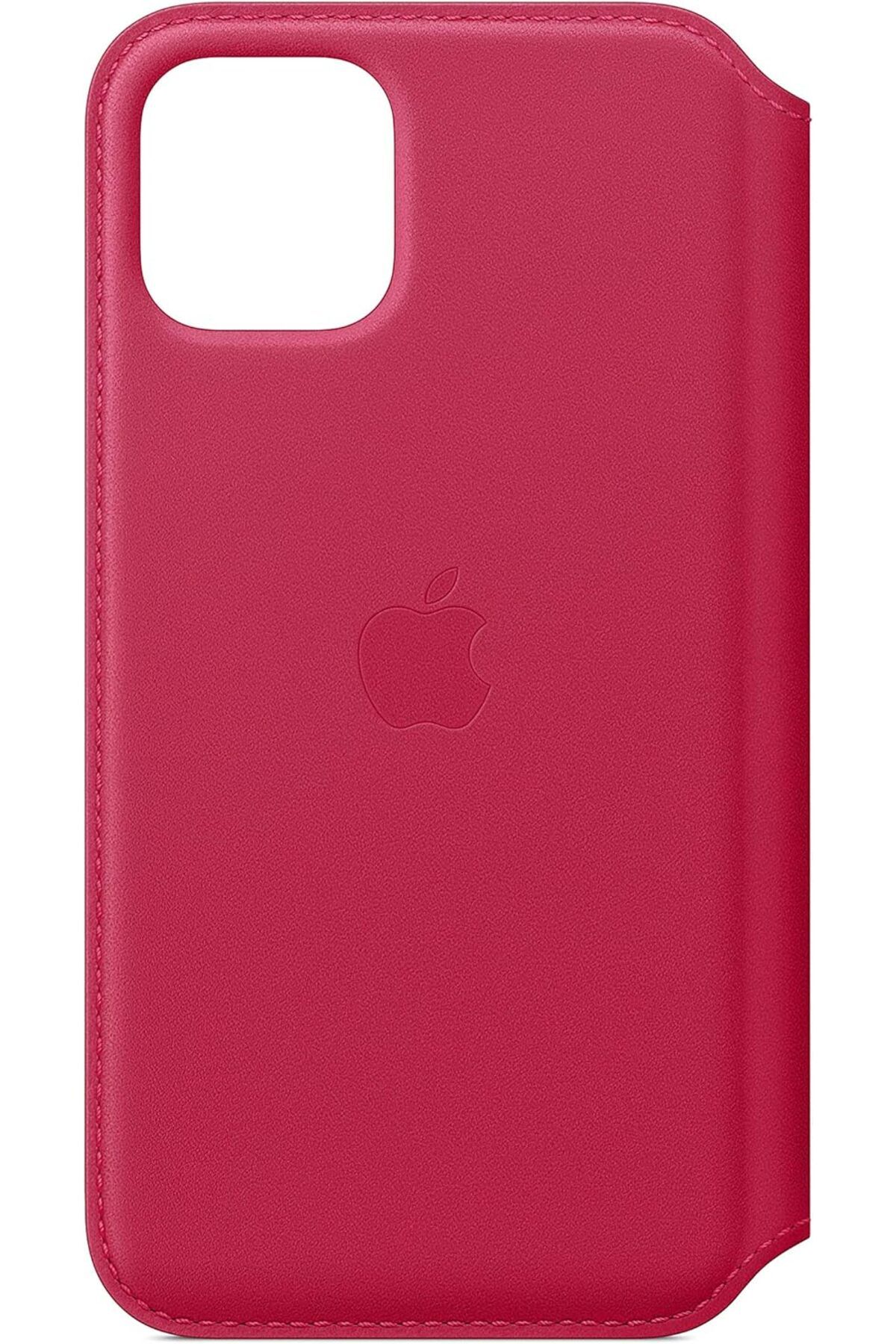 STOREMAX ELZ iPhone 11 Pro için Deri Folyo Kılıf - Ahududu FRNTR 1127478