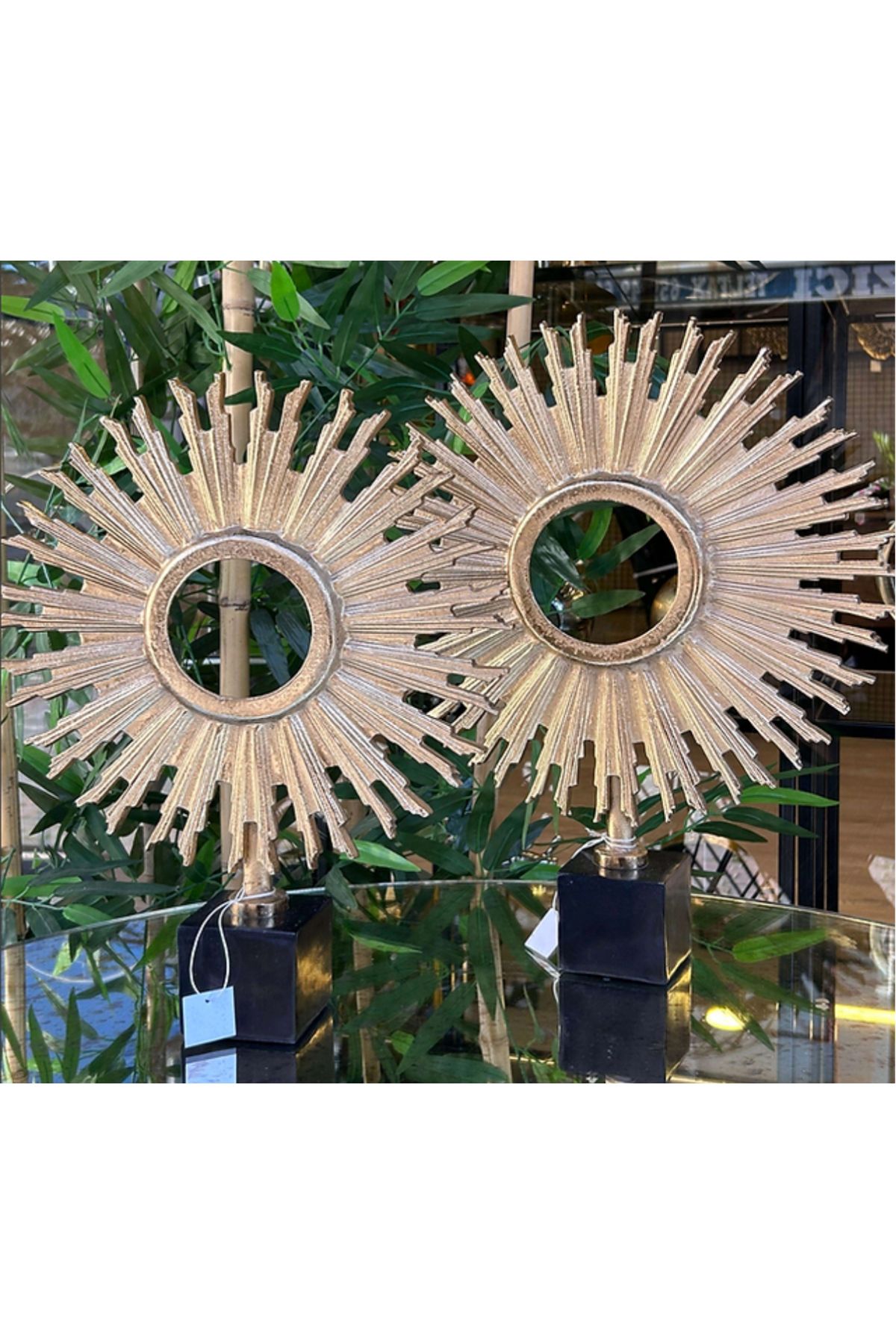 tuan design 2 Lİ GÜNEŞ DEKOR GOLD 45*40 CM