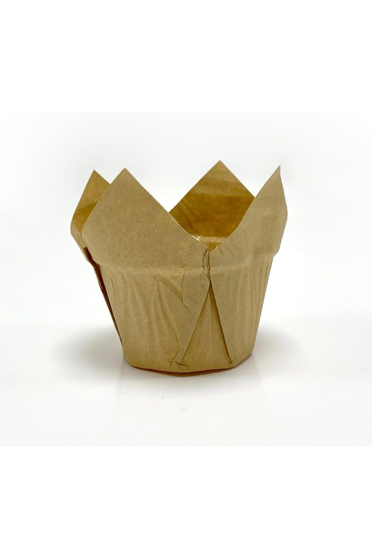 STOREMAX ELZ Hediye Sepeti 50'li Kalın Lale Kapsül Kraft Muffin Kek Kalıbı, İçi Yağlı Kağıt Tulip,