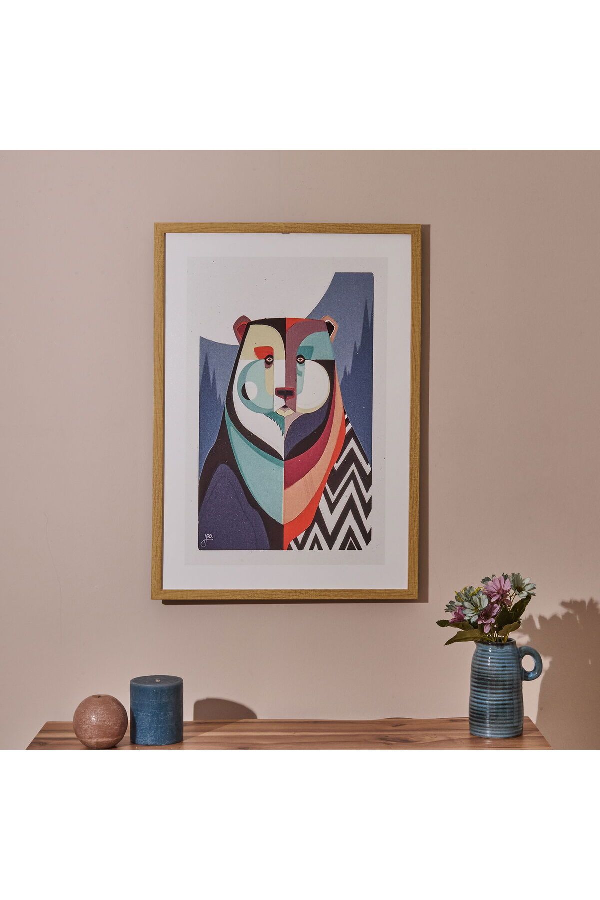 MATMEL Bear Tablo - Renkli - 50x70 cm