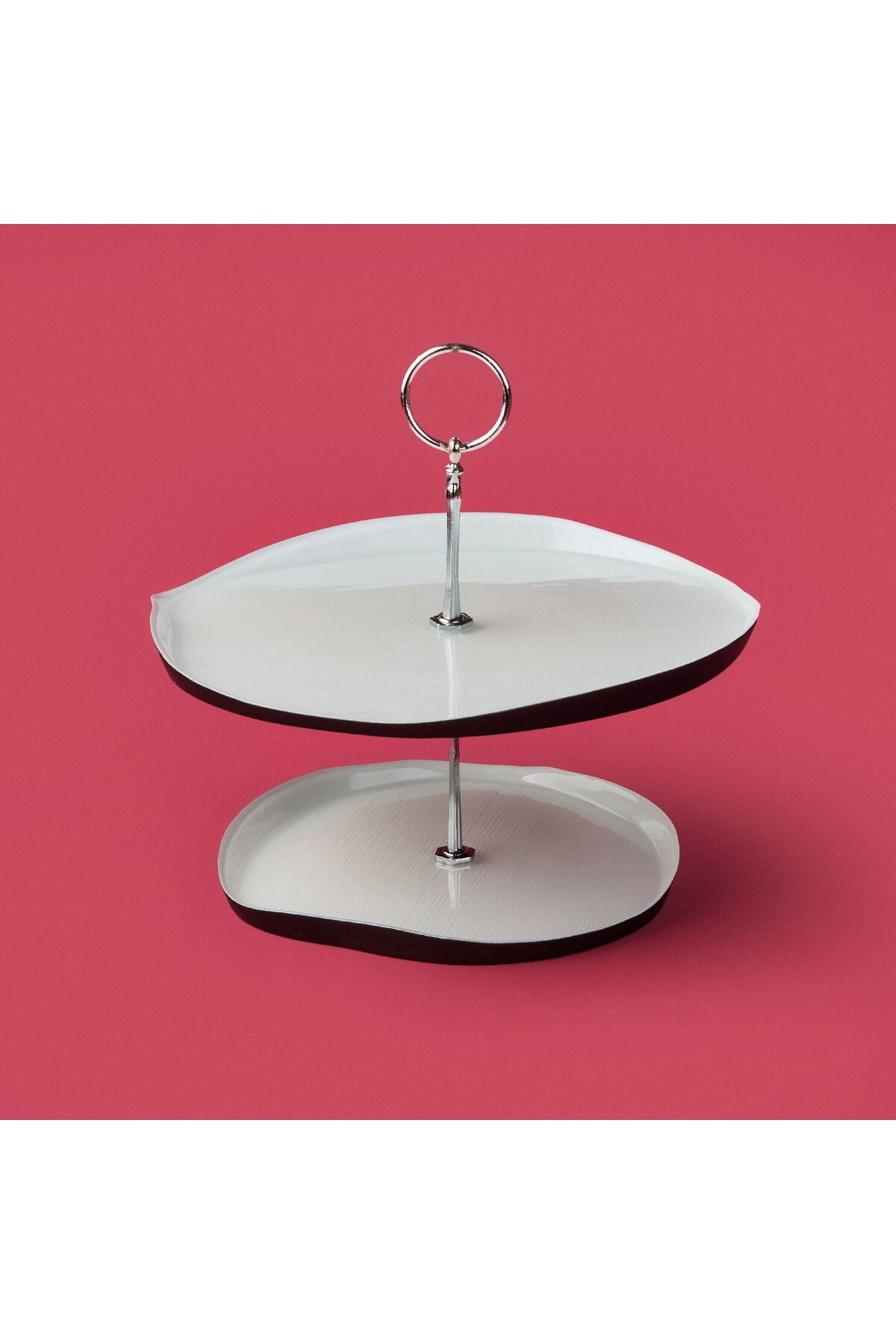 MATMEL Jota İki Katlı Kurabiyelik - Beyaz / Siyah - 28 cm + 21 cm