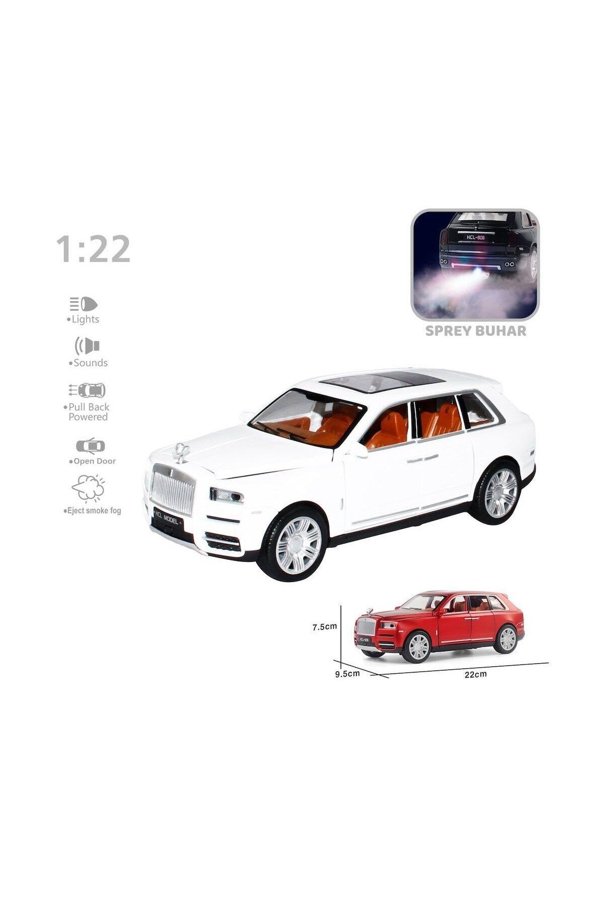 merland benvecocuk HCL-506A Çek Bırak 1:22 Sesli Ve Işıklı Buharlı RR-Lüx Metal Jeep