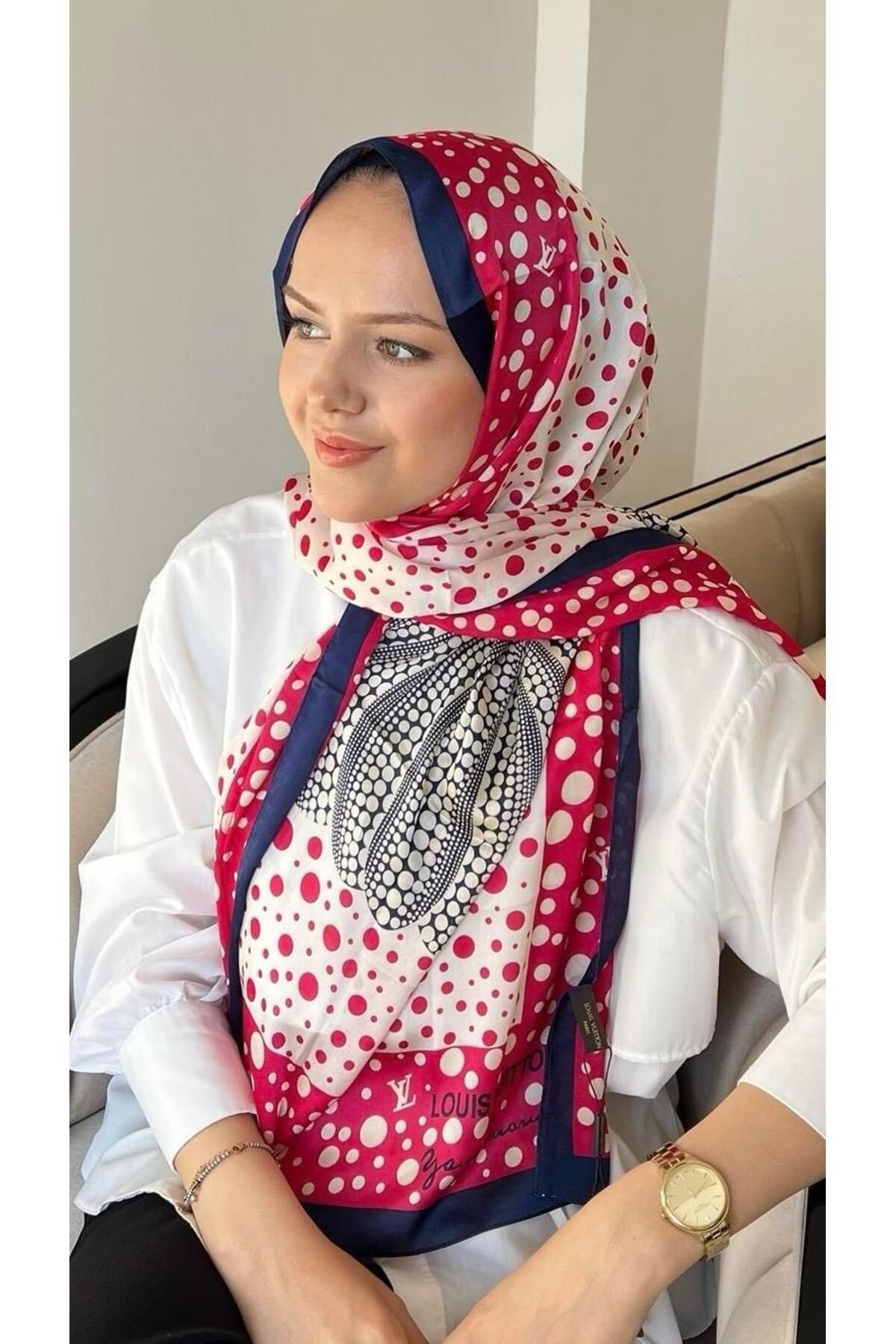 modayışığı Benek Model Vual İpek Şal Pembe