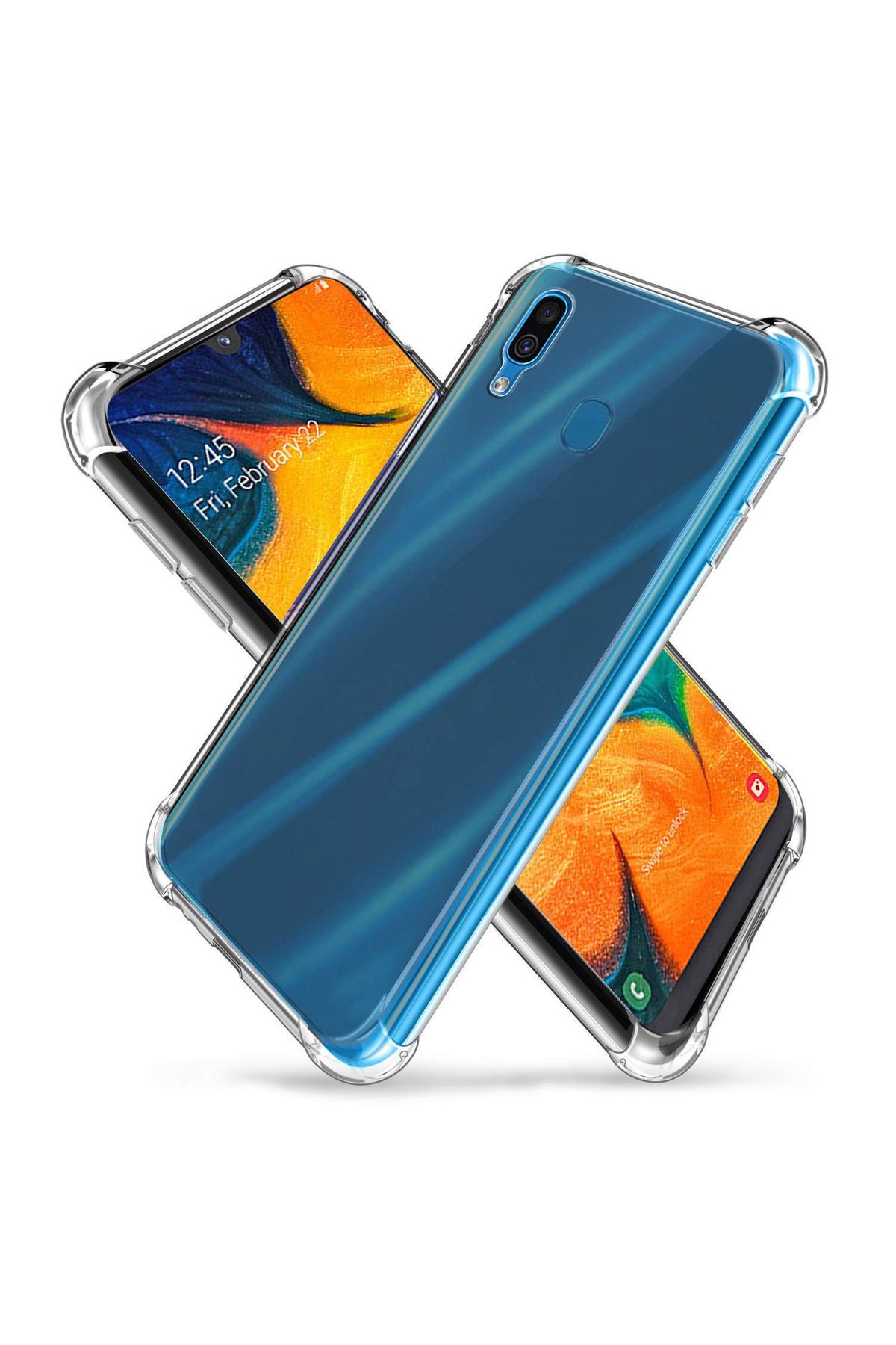 CaseArt Samsung Galaxy A30 ile uyumlu Kapak Köşe Korumalı Airbag Antishock Şeffaf Silikon Kılıf