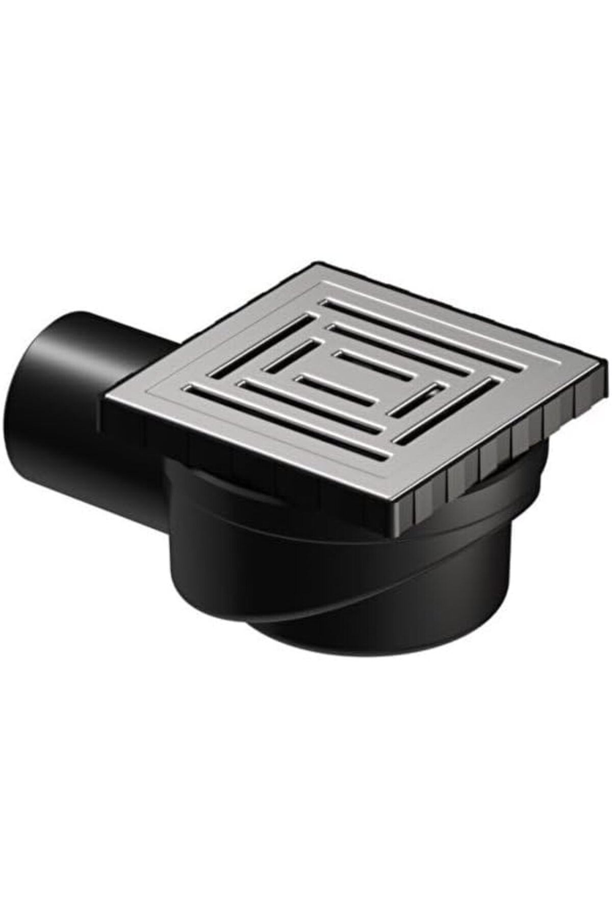 STOREMAX ELZ V-Flow Kare 5606979 Duş Kanalı, Yandan Çıkışlı, 10x10 cm, DK 800 Kapak, Mat Krom FRNTR 11