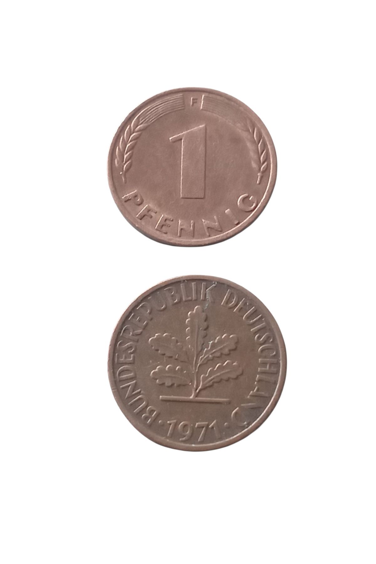 Yediotuz 1971 Almanya 1 Penny Koleksiyon Madeni Yabancı Para Eski Para Antika Hobi Darpane