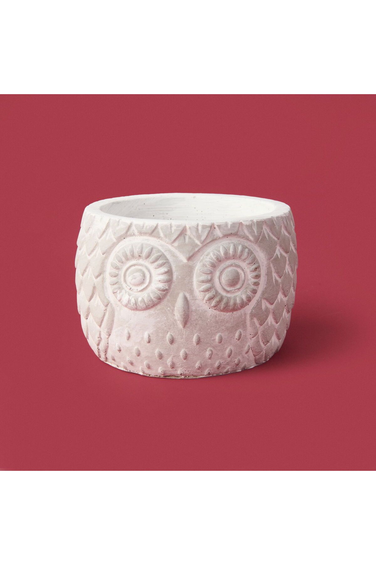 ASPARTAM Kozalak Desenli Beton Saksı - Krem - 8x10 cm