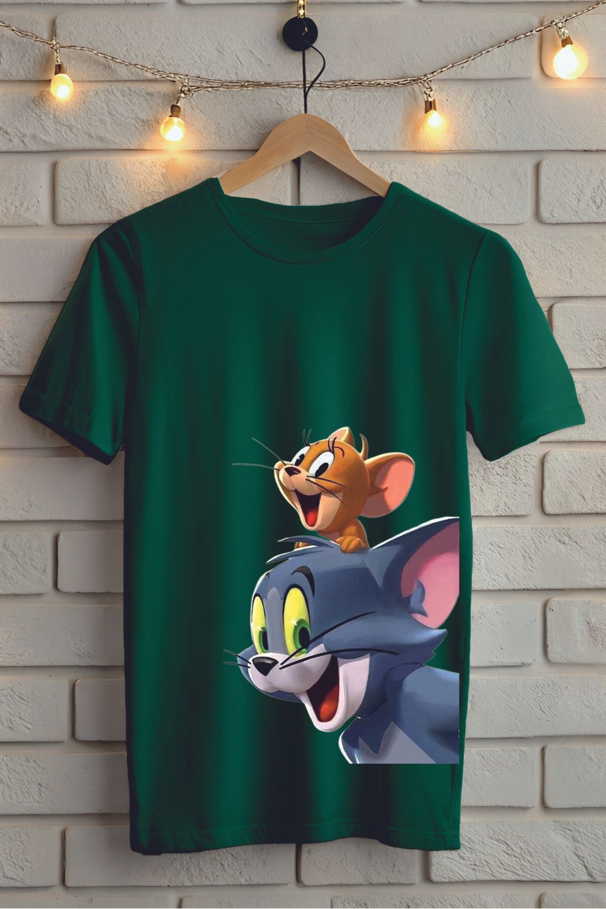 ModaSphere TOM ve JERRY Baskılı Unisex Oversize Tişört
