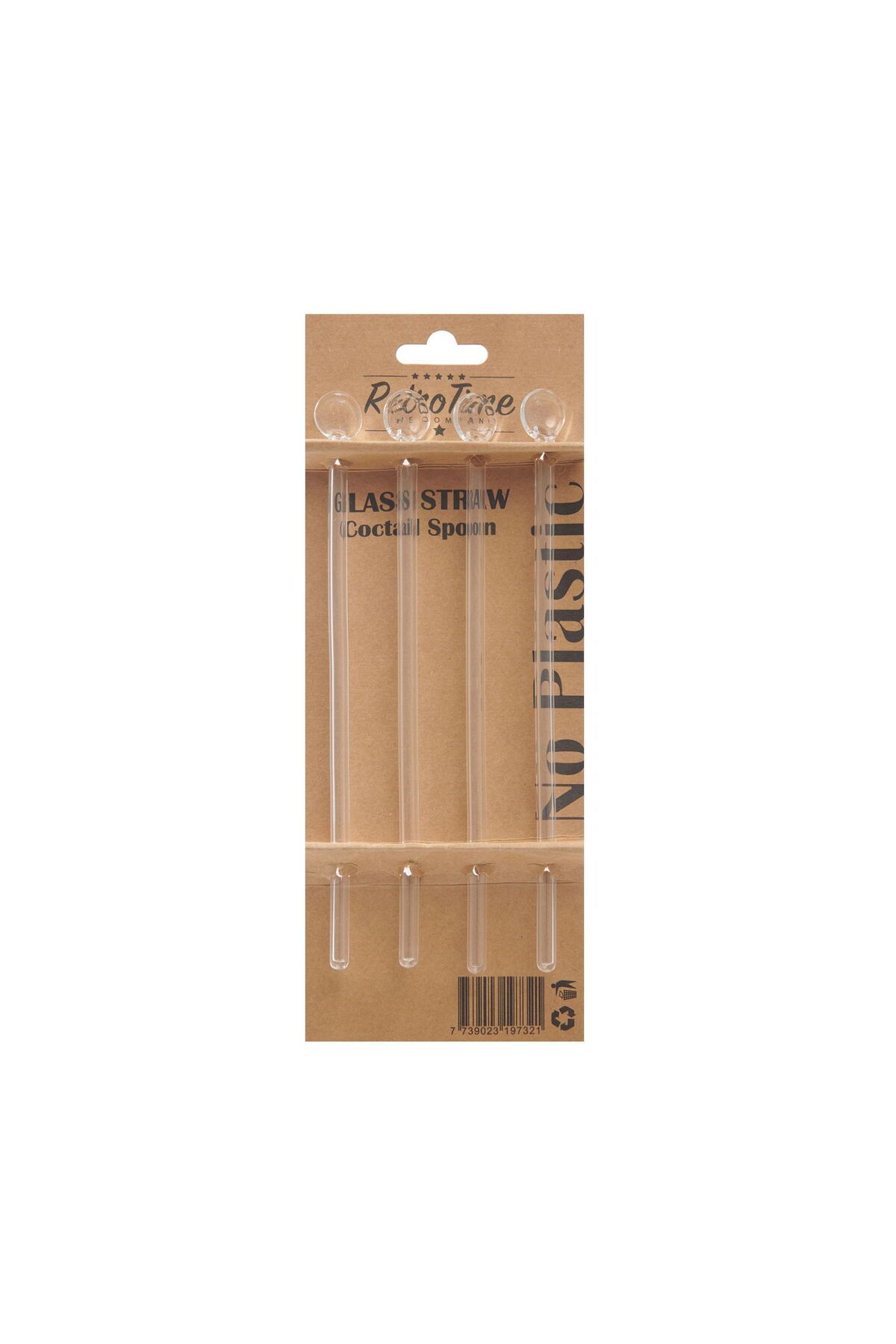 MATMEL Time 4'lü Cam Latte Kaşığı - Şeffaf - 21 cm