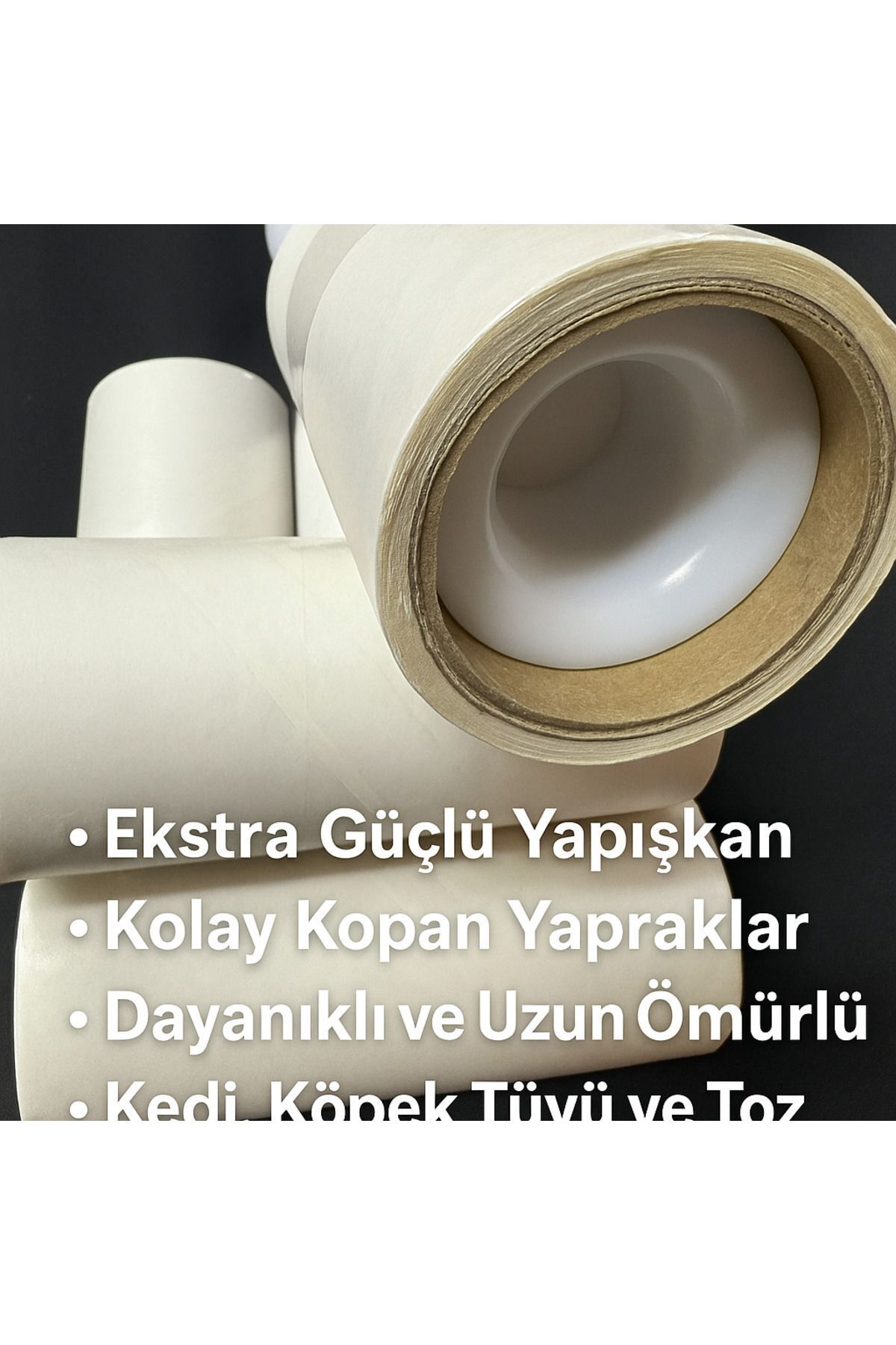 KARAASLAN 5 adet 60 Yapraklı Yapışkanlı Kedi Köpek tüyü -kıl Toplama Rulo ve 1 Sap birlikte
