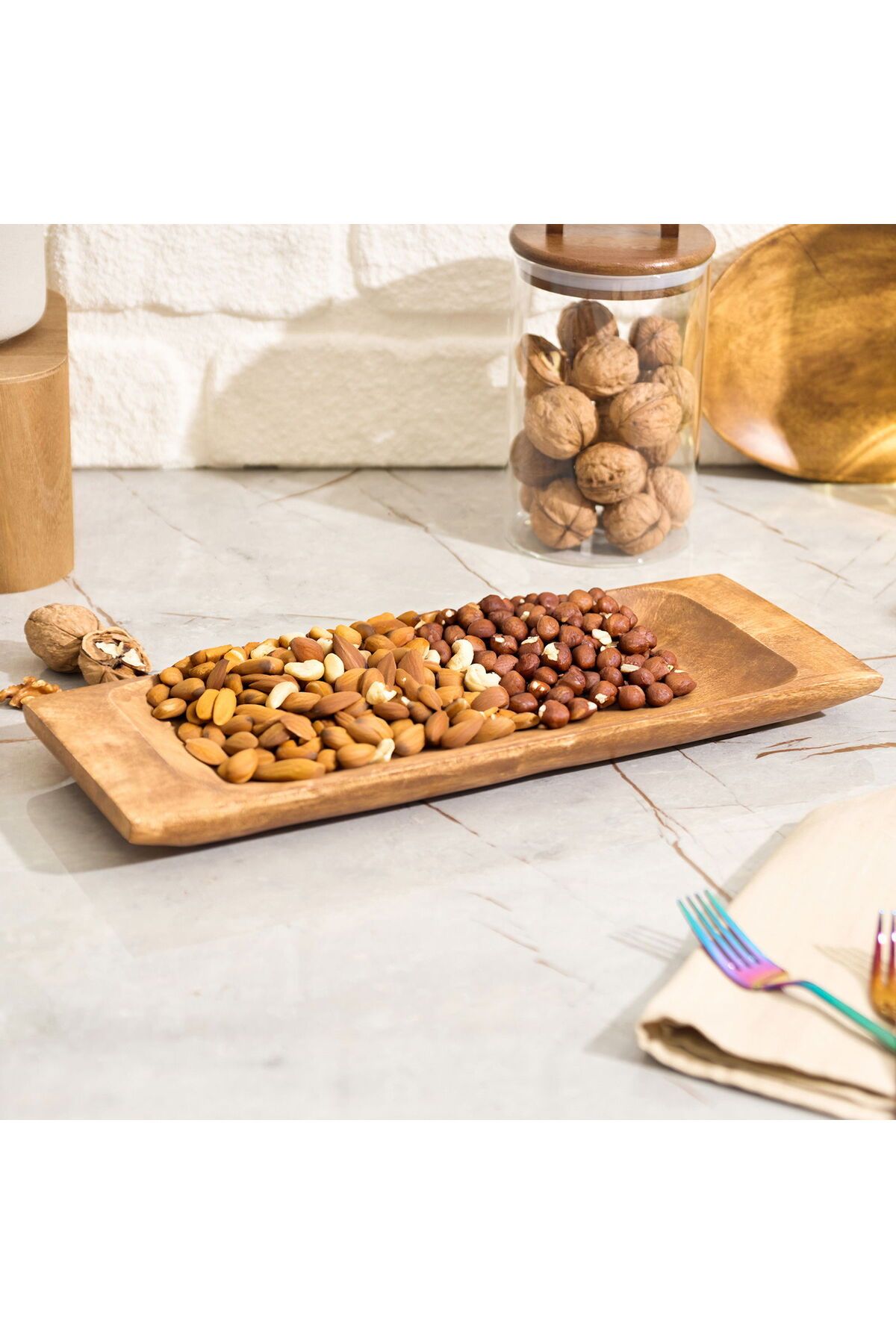 ASPARTAM Home Dikdörtgen Sunum Tahtası - Kahverengi - 35x13,5 cm