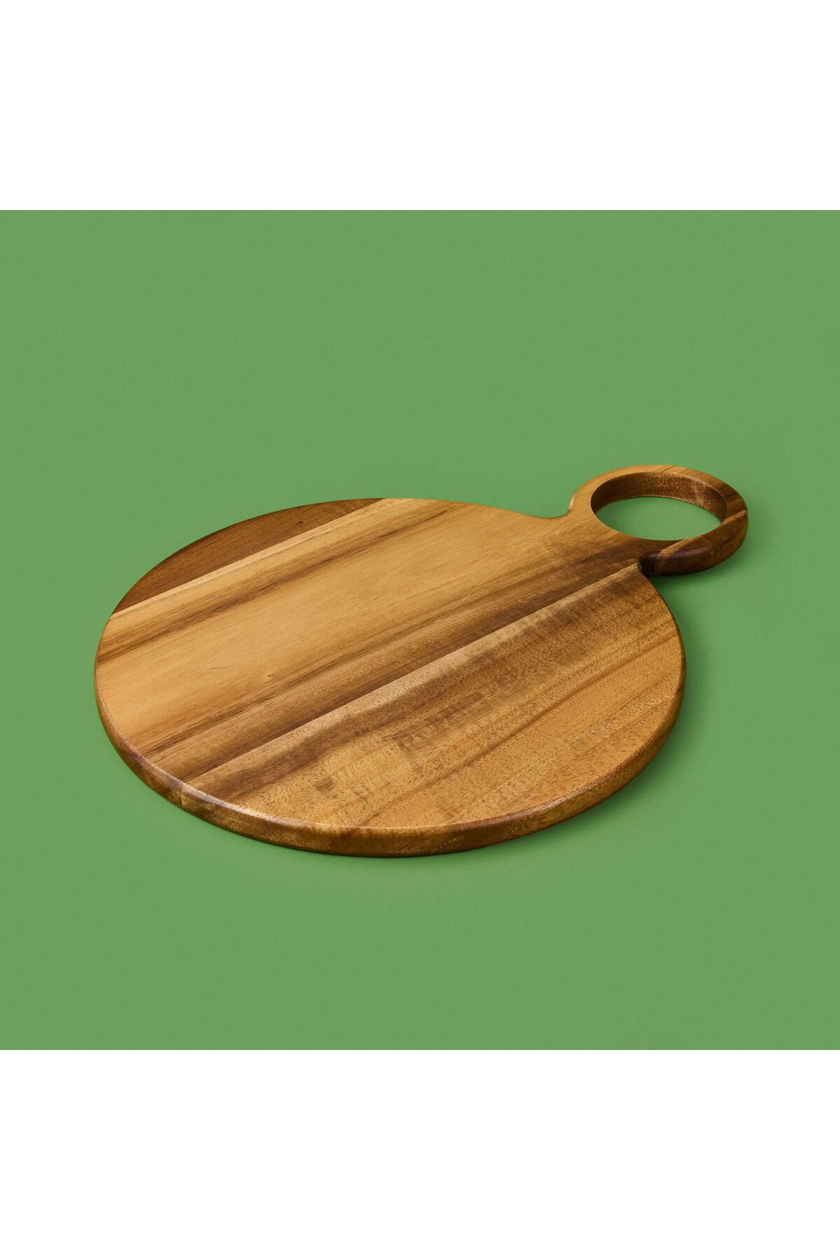 MATMEL Akasya Yuvarlak Halkalı Kesim Tahtası - Kahverengi - 38x28 cm