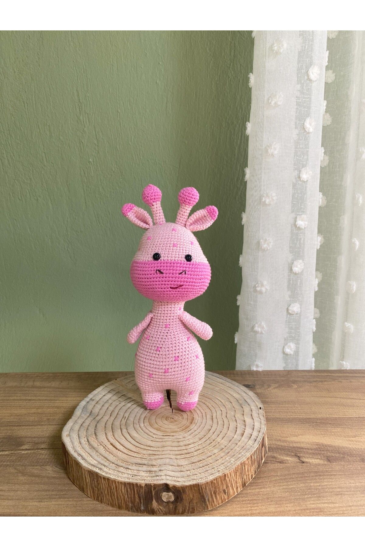 NATURAL BY HANDS Pembe Küçük Tatlı Zürafa Oyun Arkadaşı & Uyku Arkadaşı