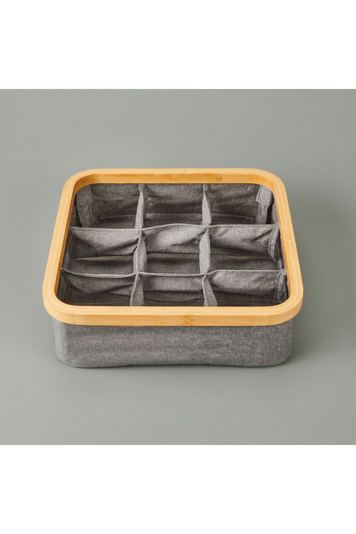 ASPARTAM 9 Bölmeli Katlanabilir Sepet - Gri - 30x30 cm