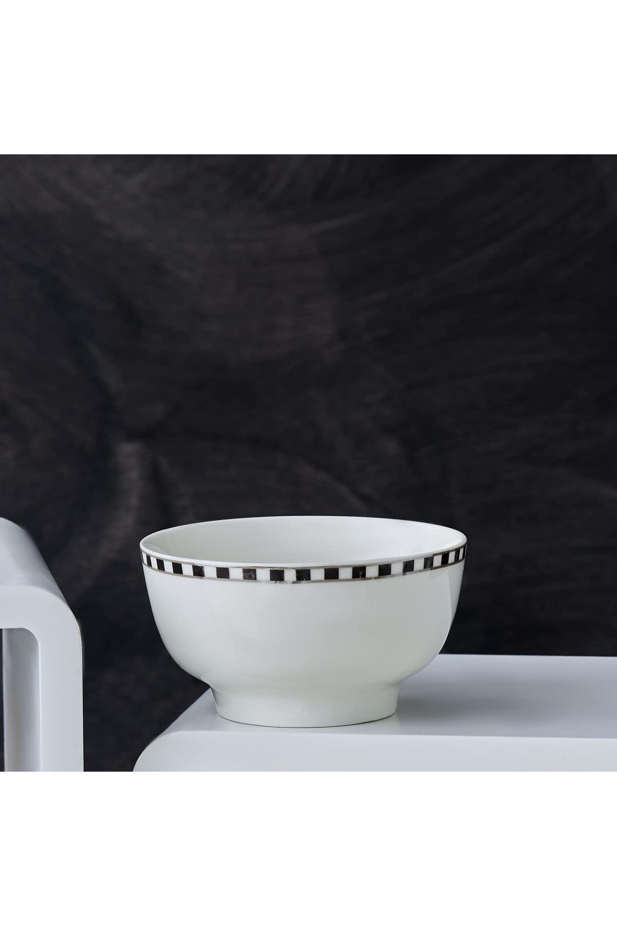 Mu Art Ahşap Mrt Damalı Porselen Çerezlik 11 cm Art 871301
