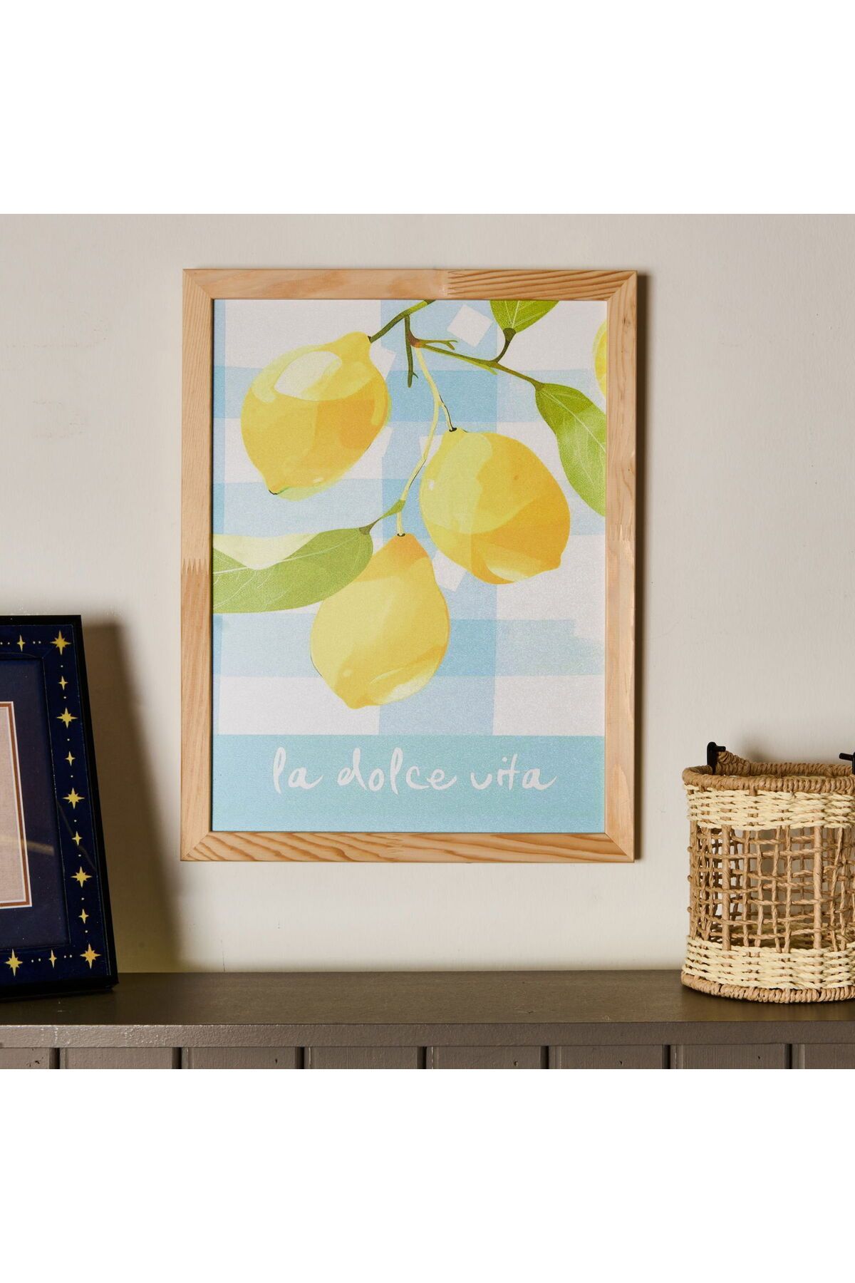 ASPARTAM Lime Cello Duvar Panosu - Açık Mavi / Sarı - 30x40 cm