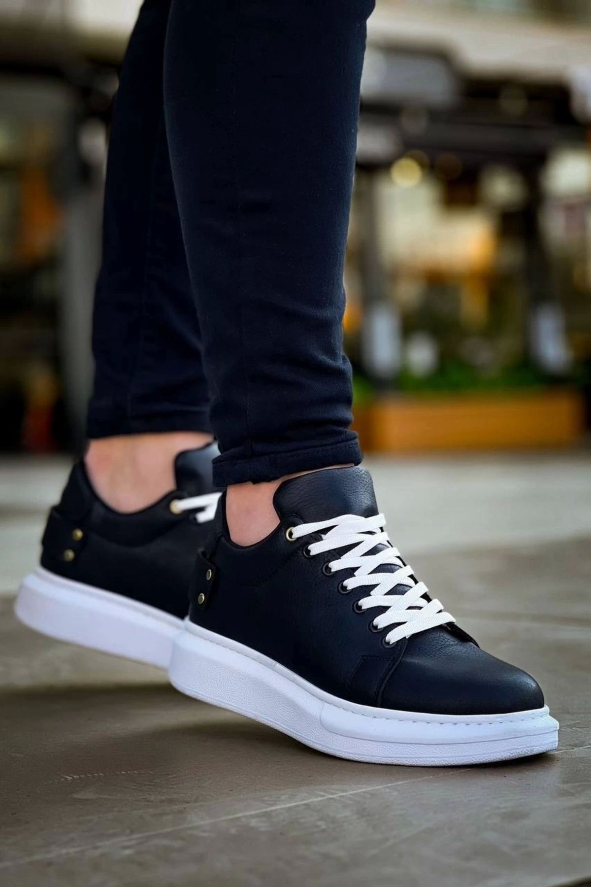 OurStyles KB047 Kuback Siyah Cilt Günlük Erkek Ayakkabı