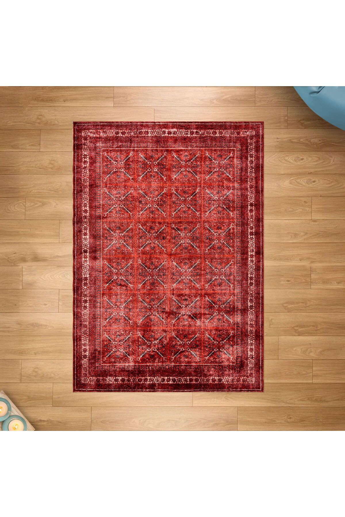 ASPARTAM Farah Makine Halısı - Kırmızı - 160x230 cm