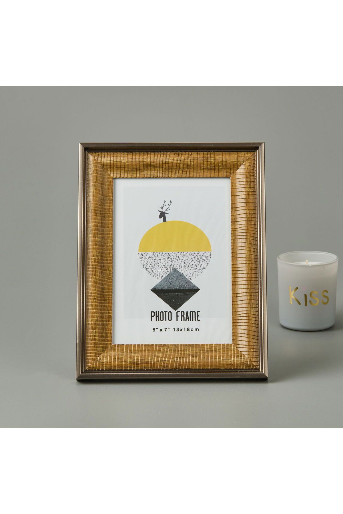 MATMEL Dokulu Fotoğraf Çerçevesi - Kahverengi - 13x18 cm