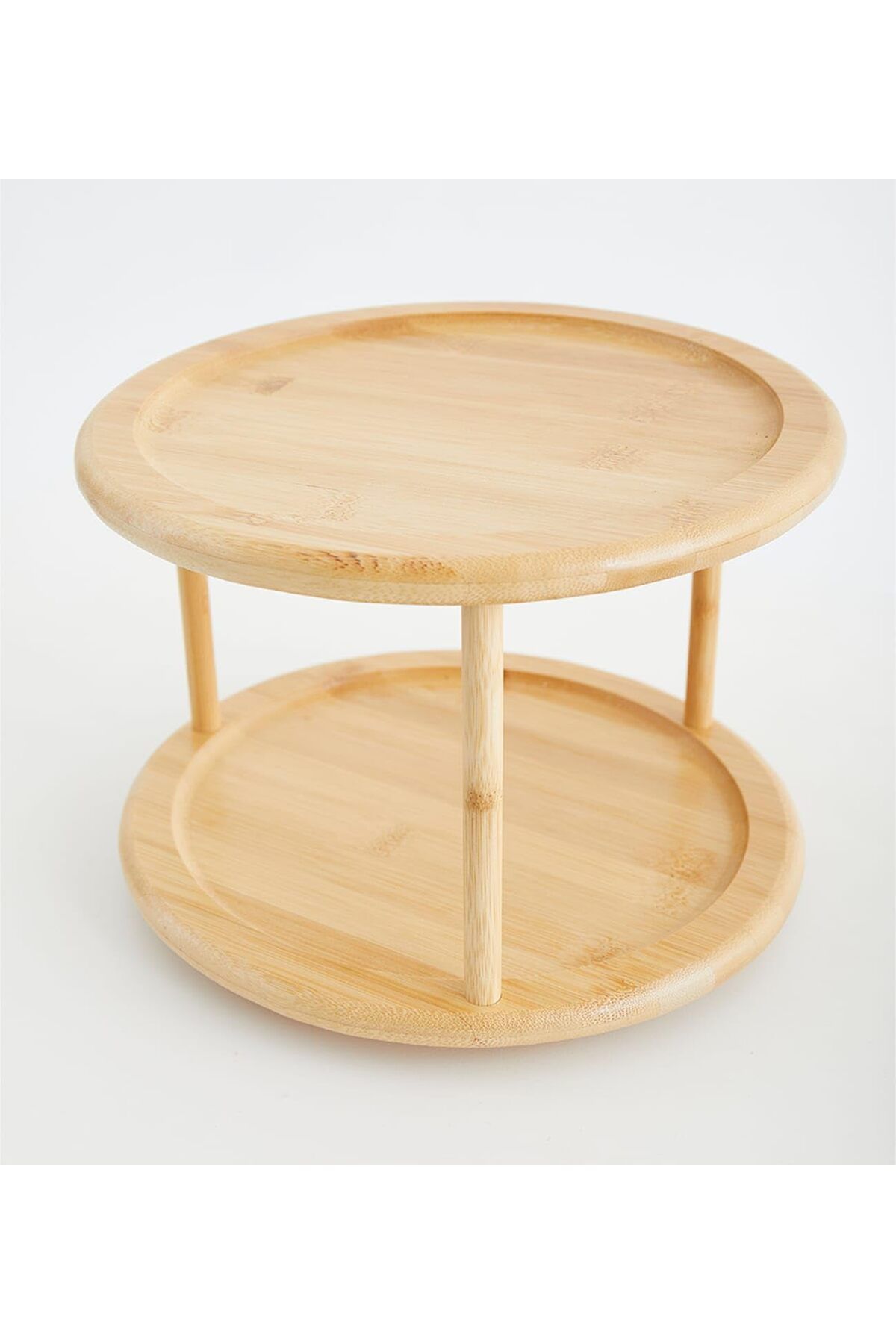STOREMAX ELZ Bambu iki katlı dönen sunumluk,baharat standı,kurabiye standı,sunum tabağı FRNTR 1127478