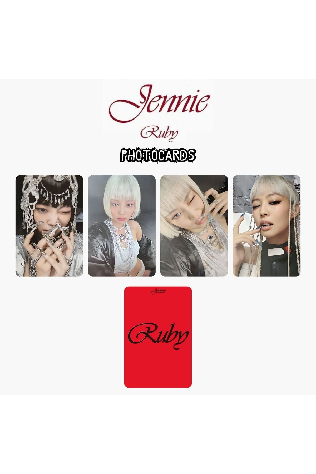 Kpop Dünyasi BLACKPINK Jennie '' Ruby '' Photocards Set POB 3