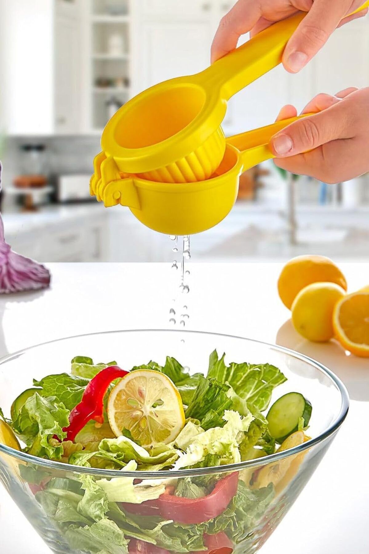 Mu Art Ahşap Kitchen Pratik Sert Plastik Limon Pres Narenciye Sıkacağı Limon Sıkacağı