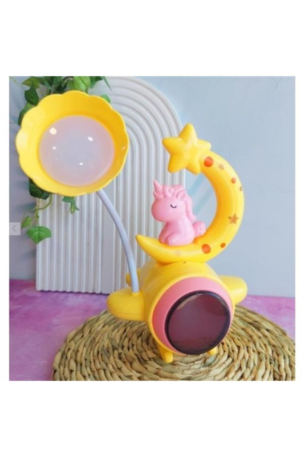 Modafiks Çocuk Odası Ay Ve Unicorn Desenli Gece Lambası