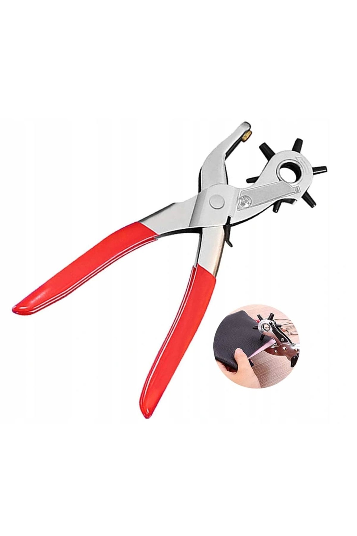 OEM-Cleste perforator pivotant pentru gaurit curele, tip preducea, 22 cm, varfuri intarite, 2.5-5 mm, ro 5