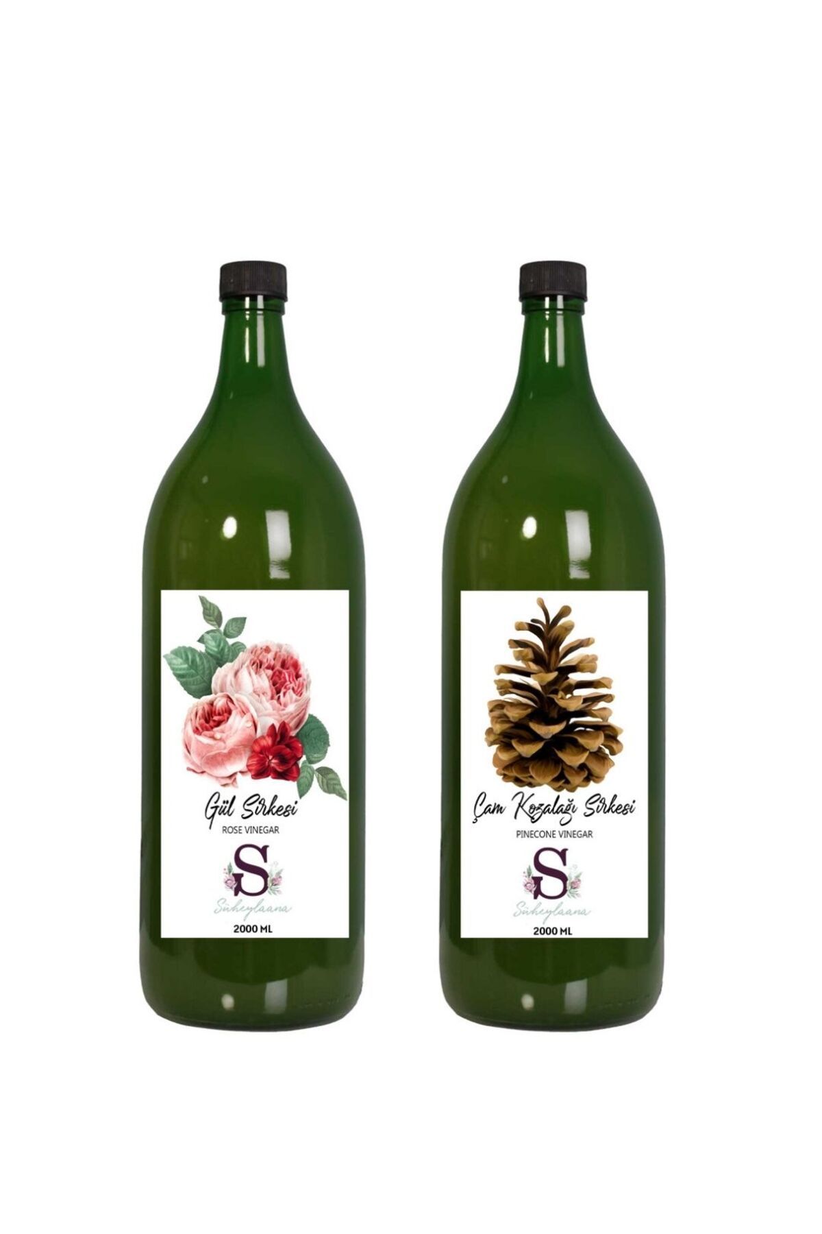 Süheylaana Doğal Gül Sirkesi 2000 Ml - Doğal Çam Kozalağı Sirkesi 2000 Ml