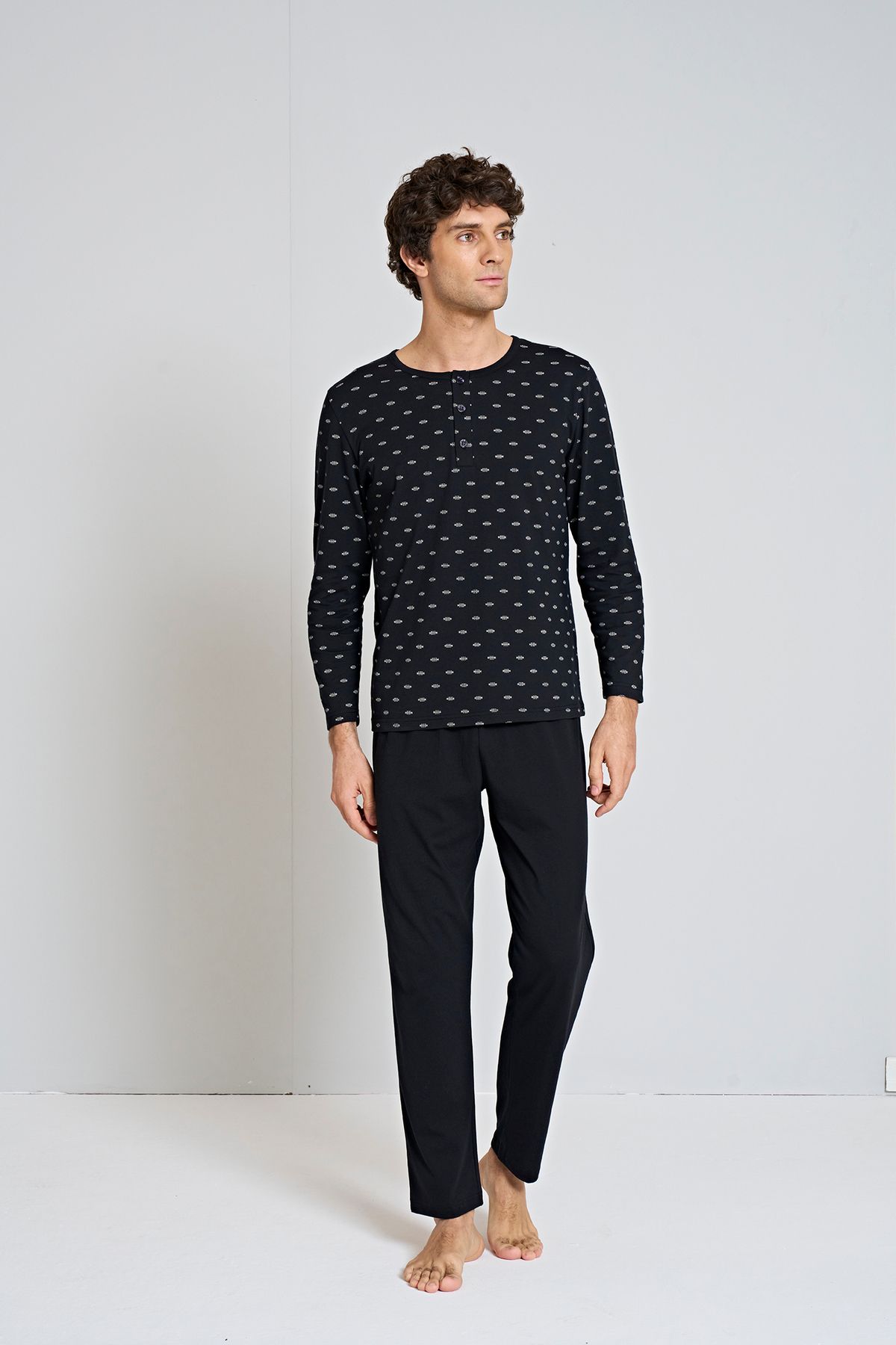 Pijadore Erkek Uzun Kollu Mevsimlik Pijama Takımı