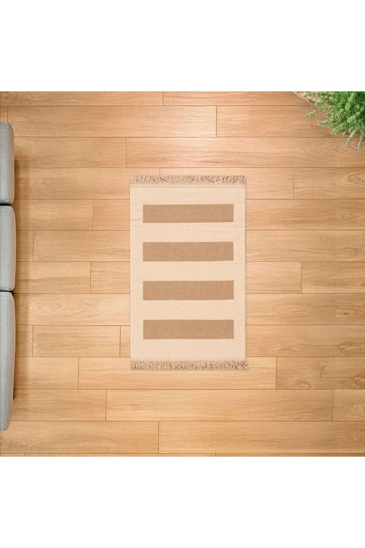ASPARTAM Vogar Çift Taraflı Mutfak Halısı - Ekru - 60x90 cm