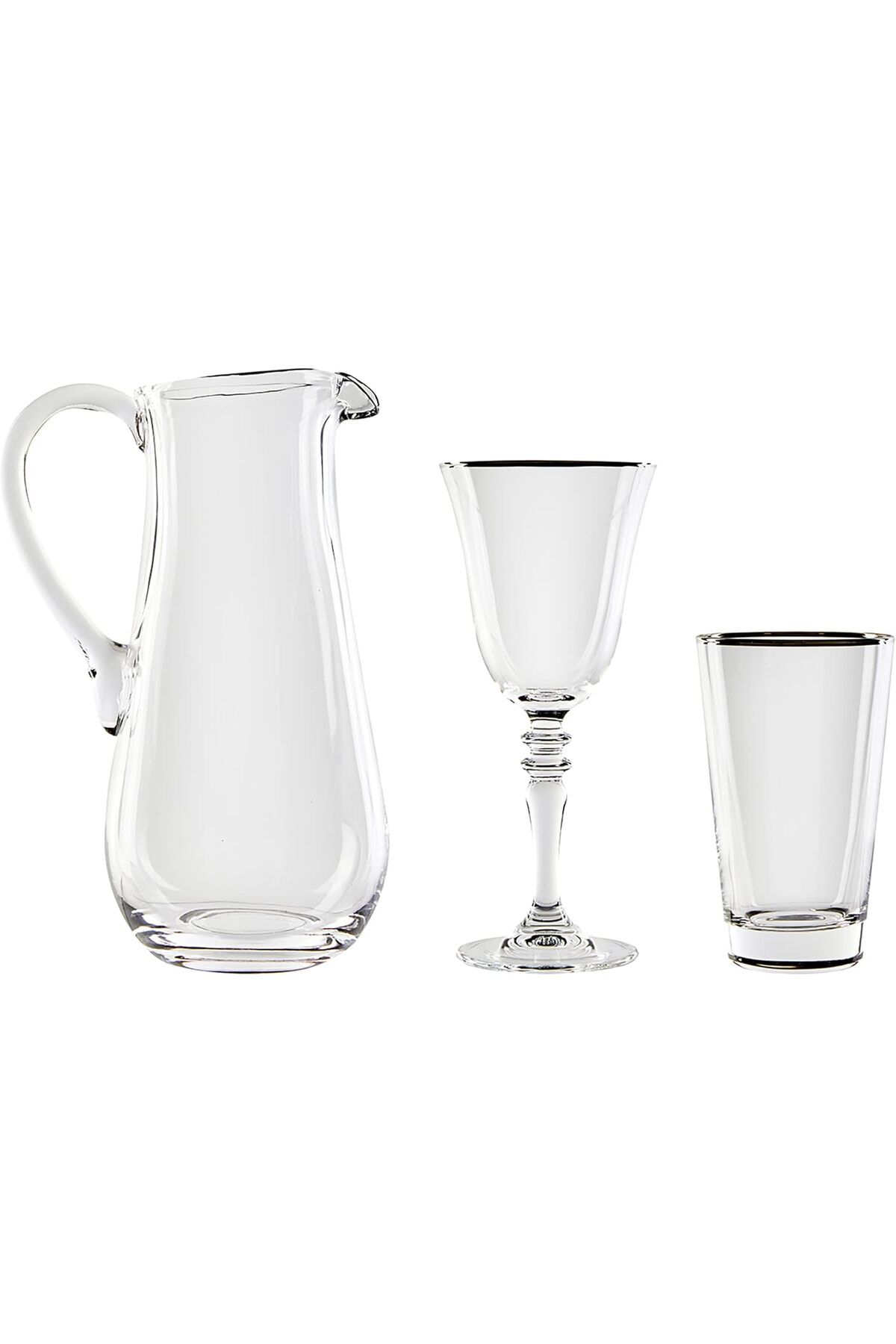 Mu Art Ahşap Mrt Jamie Platin Rim 25 Parça Bardak Seti Art 871301