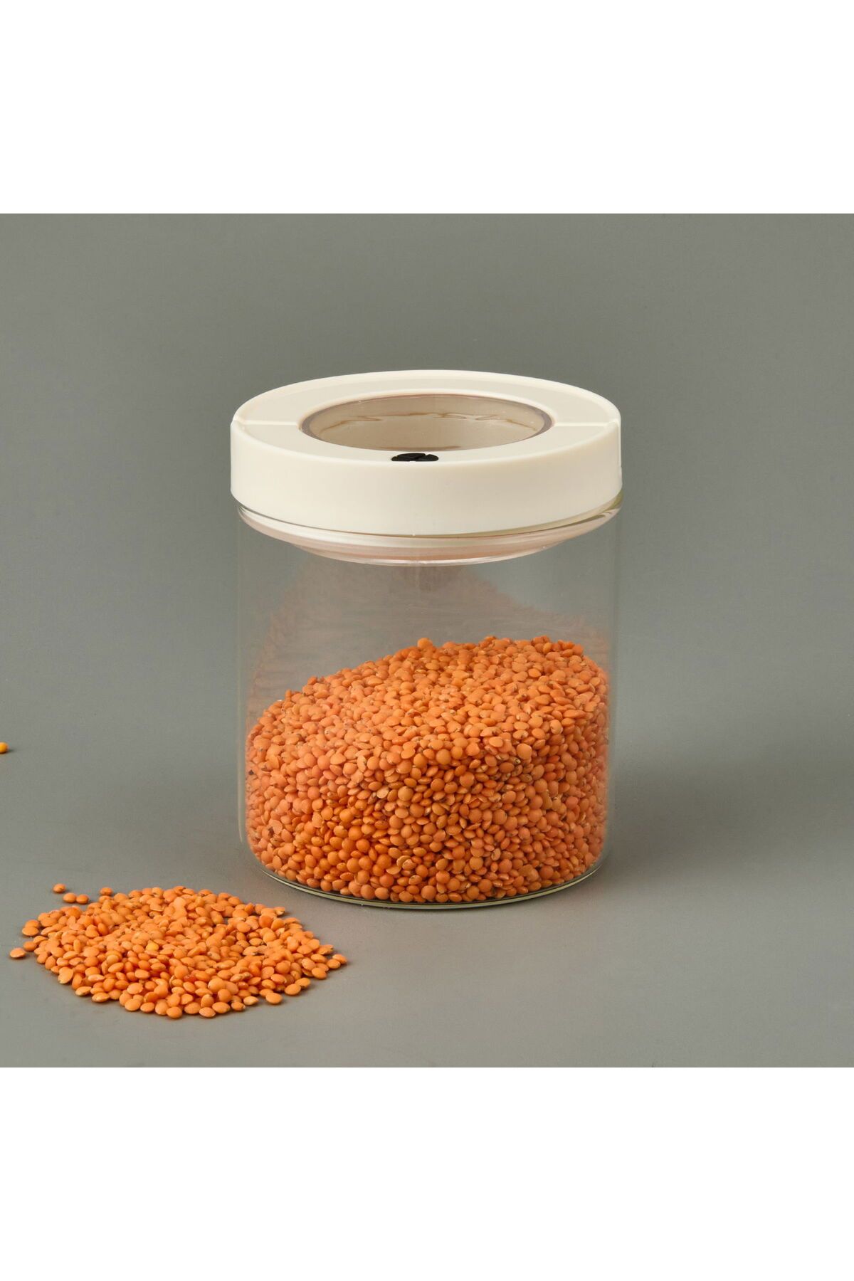 ASPARTAM Vakumlu Erzak Kavanozu - Beyaz / Şeffaf - 1000 ml