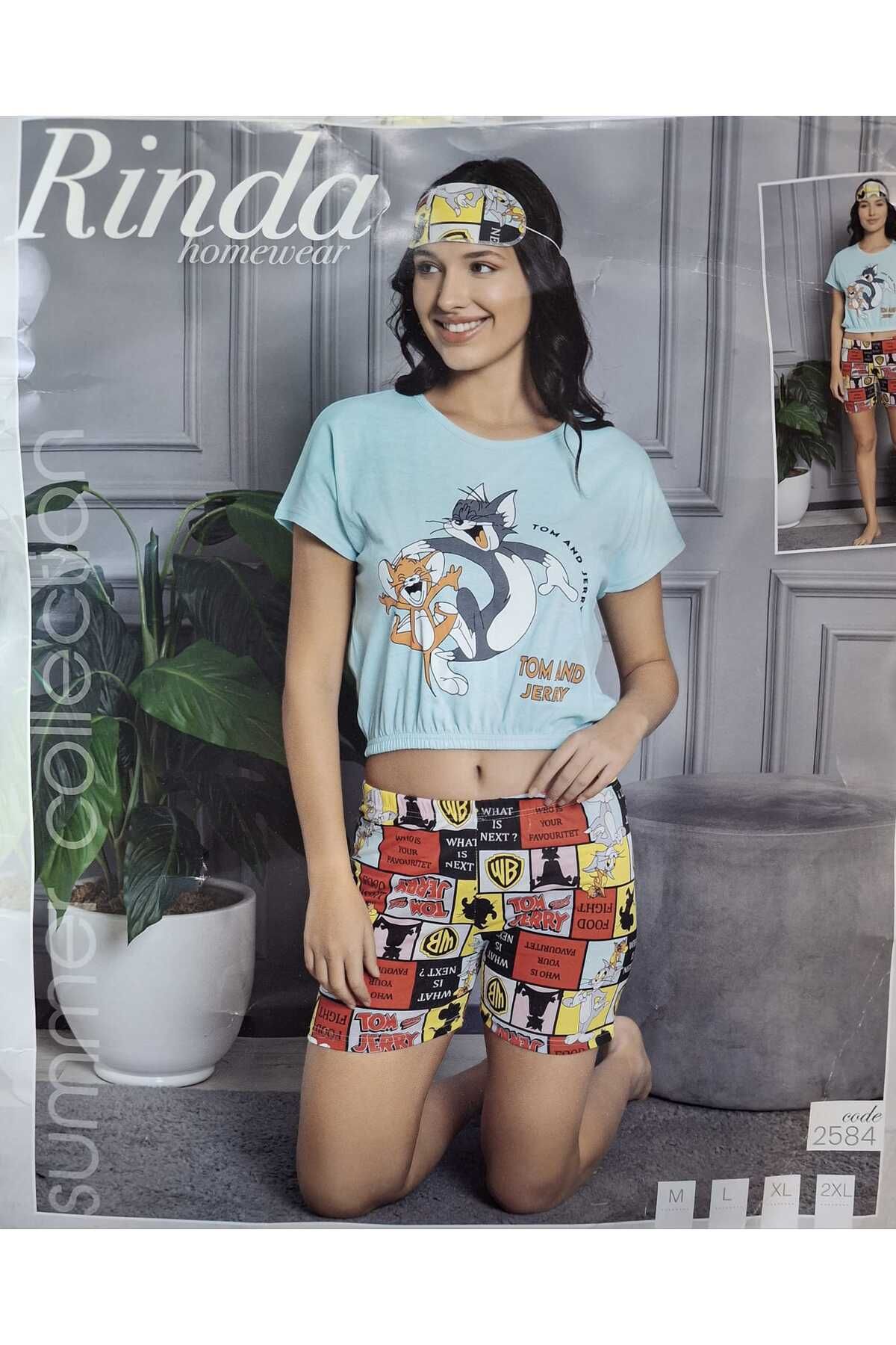 Nisa Kadın Crop Şortlu Kısa Kollu Pijama Takımı