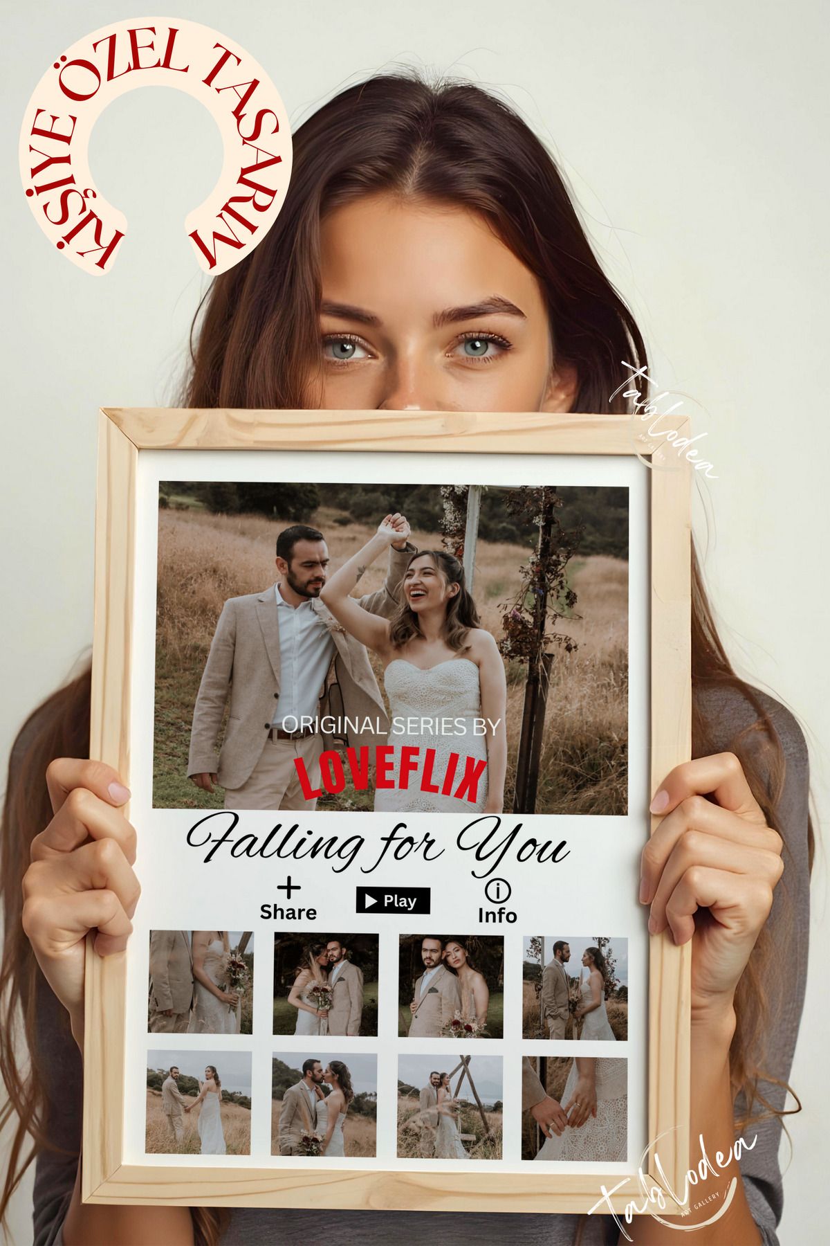 tablodea Kişiye Özel Çerçeveli Tablo, Netflix Fotoğraflı Özel Tasarım Pinterest Tablo, Sevgiliye Hediye Tablo