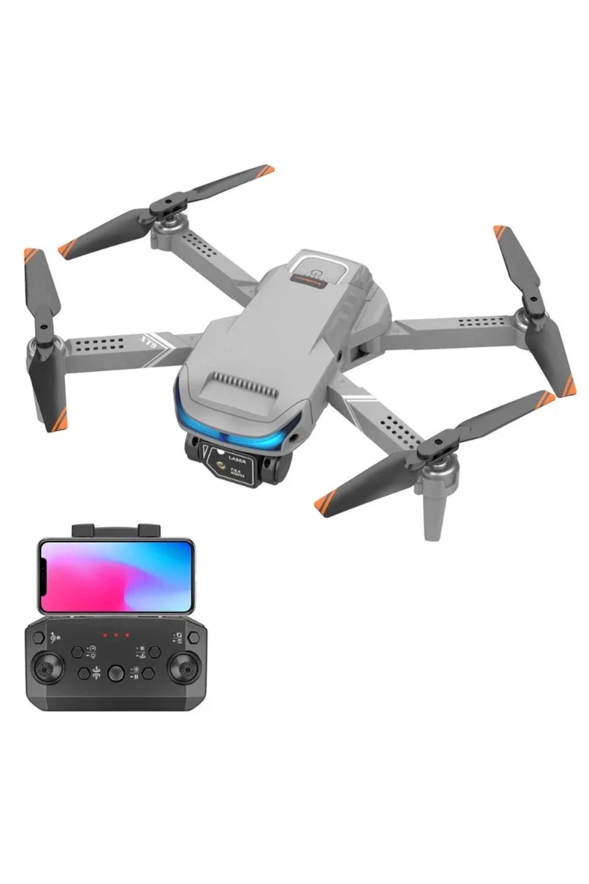 GÜMRÜK BEY XT9 4K Lens Kameralı 360 Derece Katlanabilir RC Quadcopter Drone Seti Çanta & 3 Pil İle