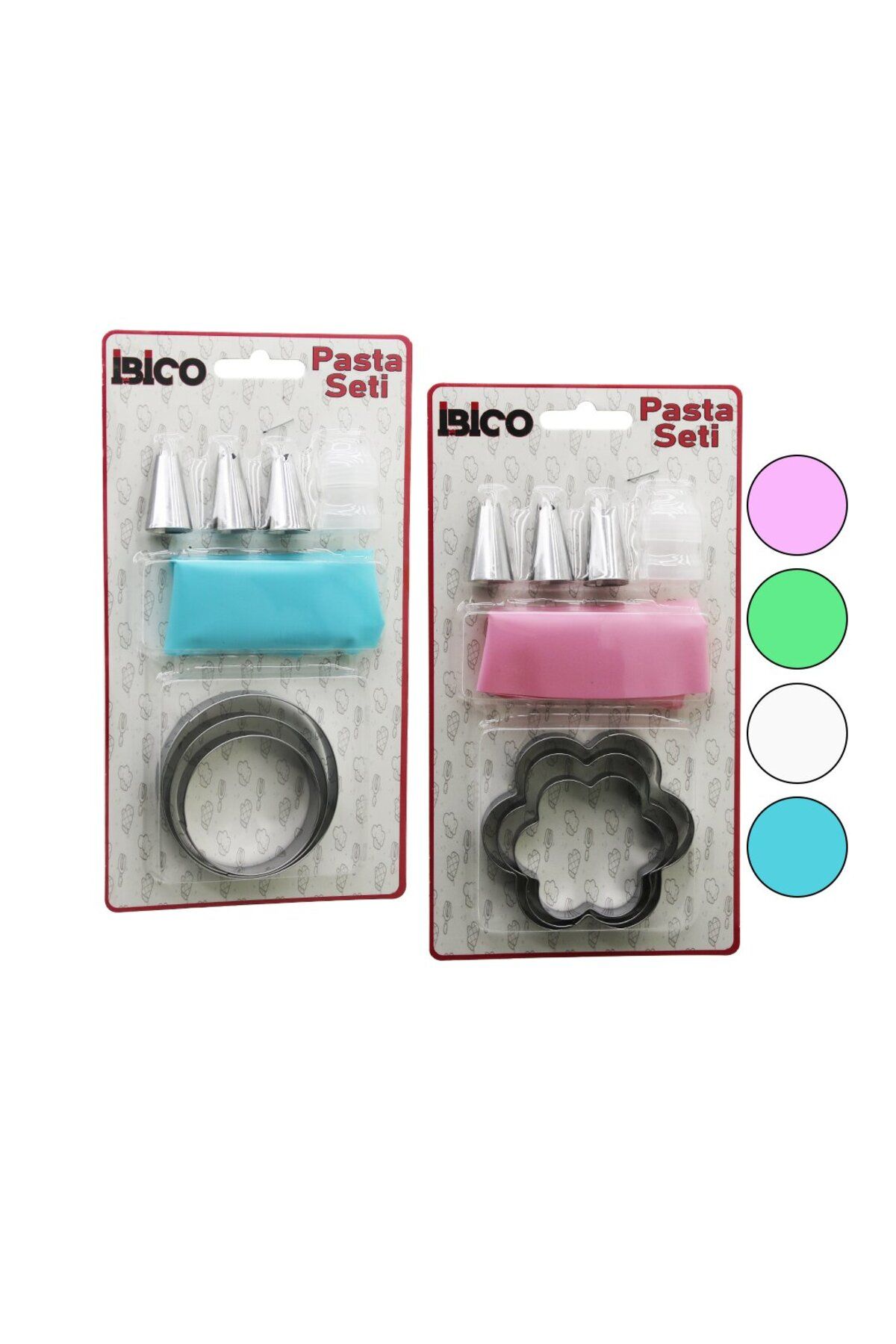STOREMAX ELZ 8PCS PASTA SÜSLEME SETİ - 3-KURABİYE KALIP=YUVARLAK - ÇİÇEK 1-KREMA TORBASI - 3-METAL+1-P