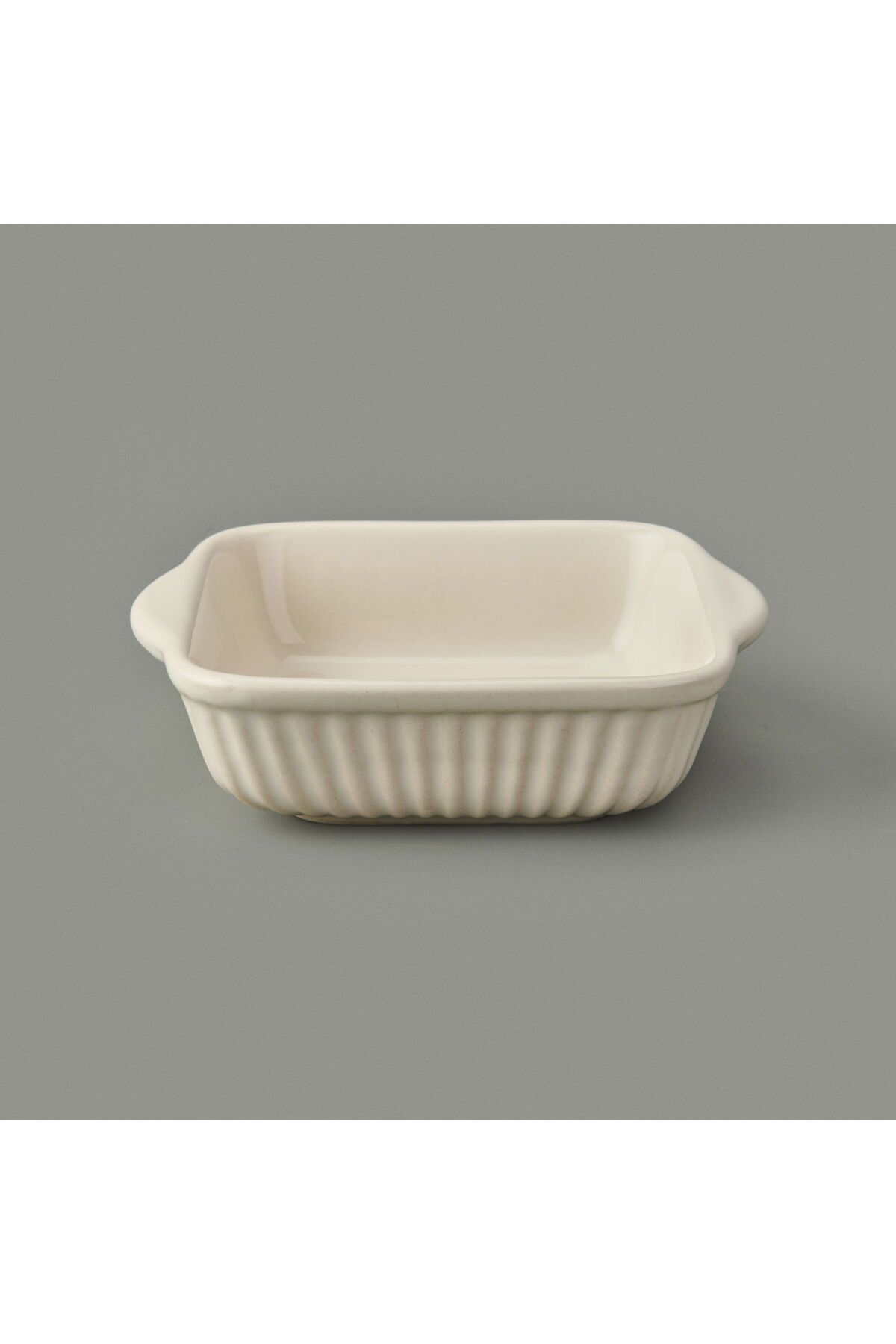 MATMEL Porselen Küçük Boy Fırın Kabı - Krem - 17x15 cm