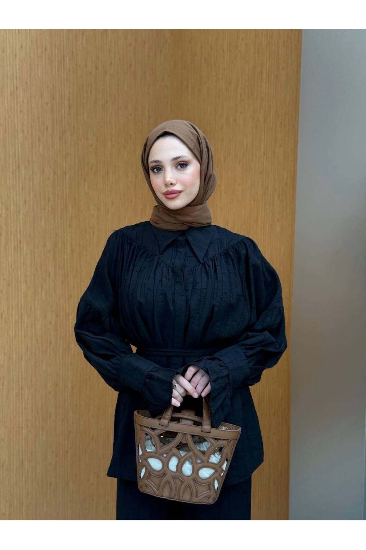 Butik Tesettür Elbise Balon Kol